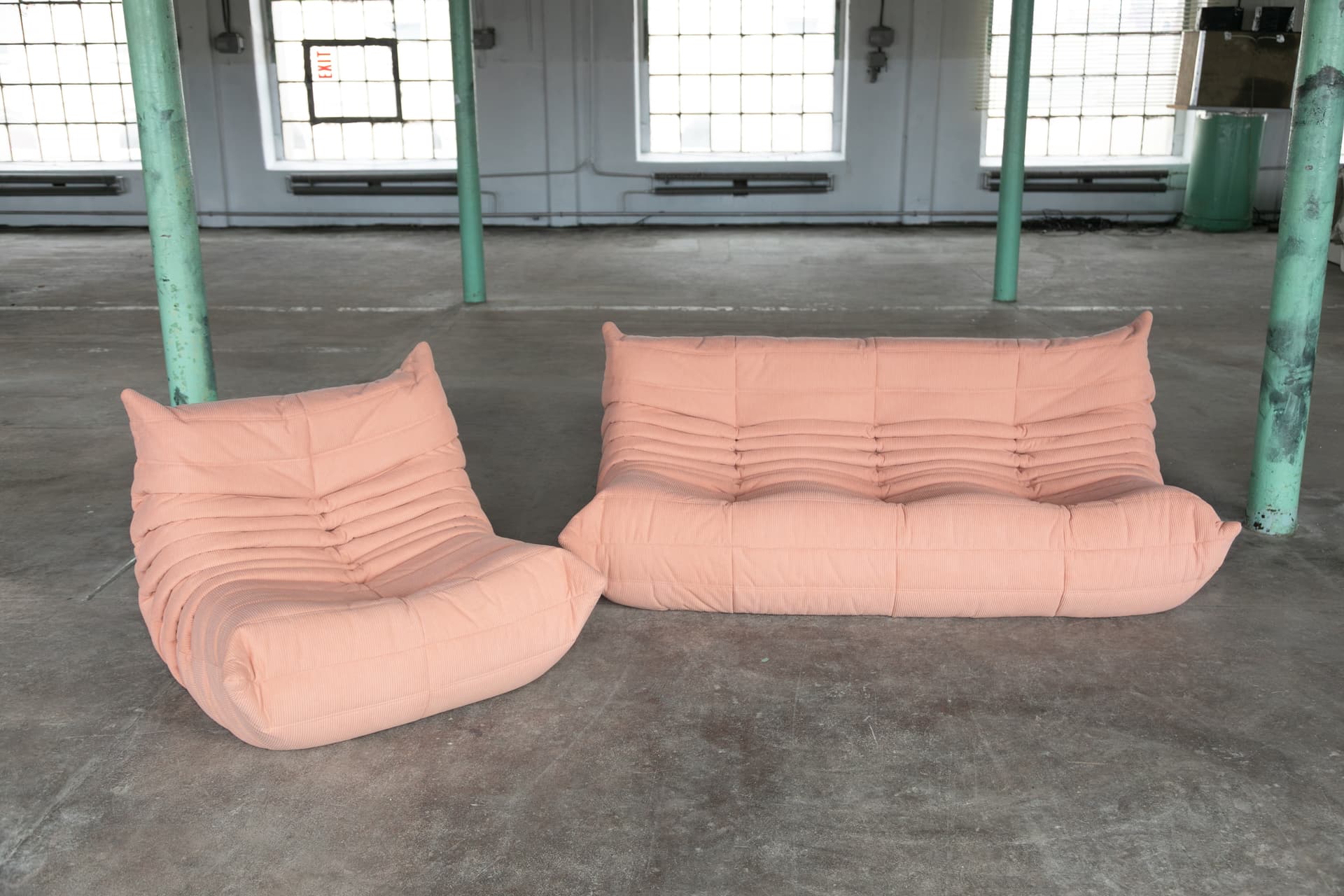 Zestaw wypoczynkowy Togo 5 części, cord różowy - 144107