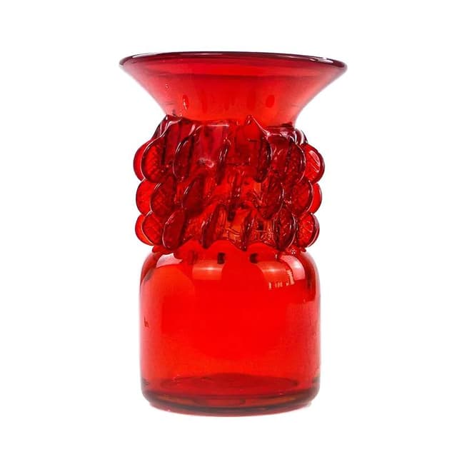 Vase Pan młody, Panna Młoda, red glass, by J. Słuczan-Orkusz, Poland, 1970s - DIMENSION