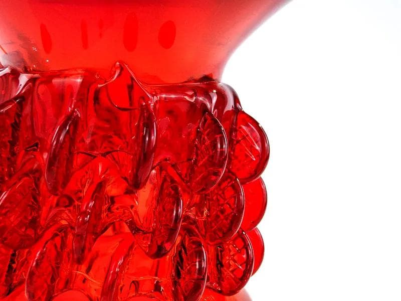 Vase Pan młody, Panna Młoda, red glass, by J. Słuczan-Orkusz, Poland, 1970s - 9982