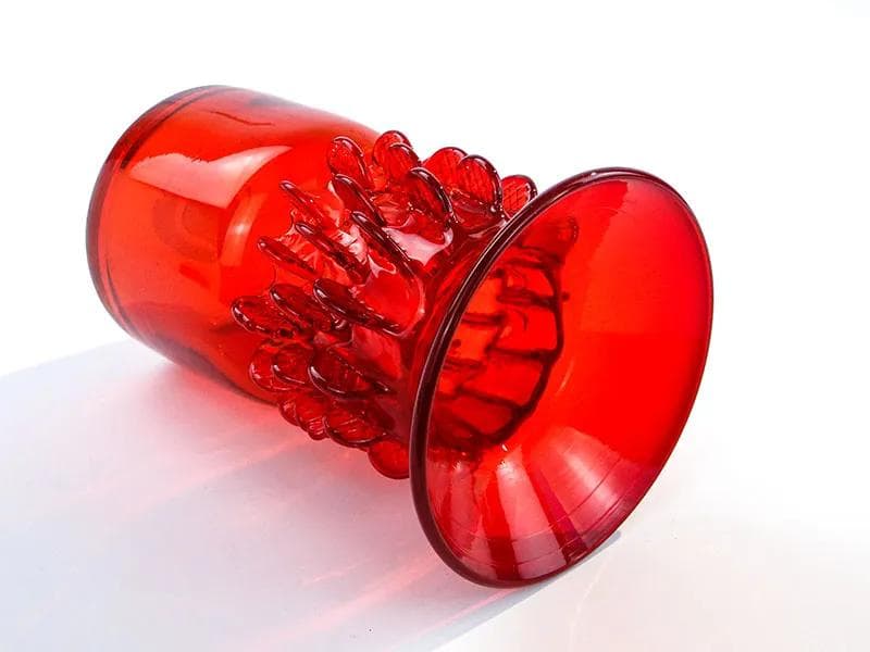 Vase Pan młody, Panna Młoda, red glass, by J. Słuczan-Orkusz, Poland, 1970s - 9983