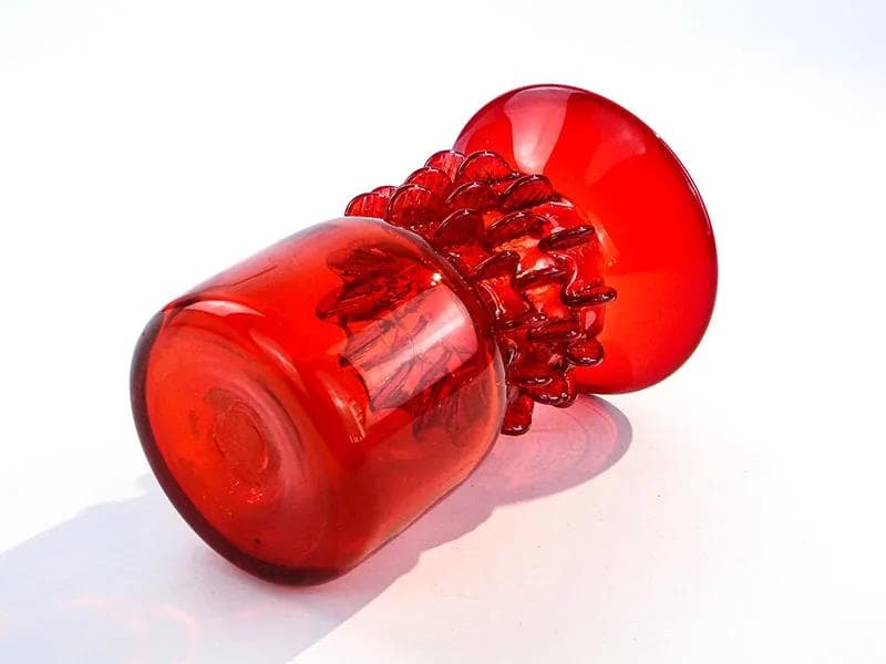 Vase Pan młody, Panna Młoda, red glass, by J. Słuczan-Orkusz, Poland, 1970s - 9984