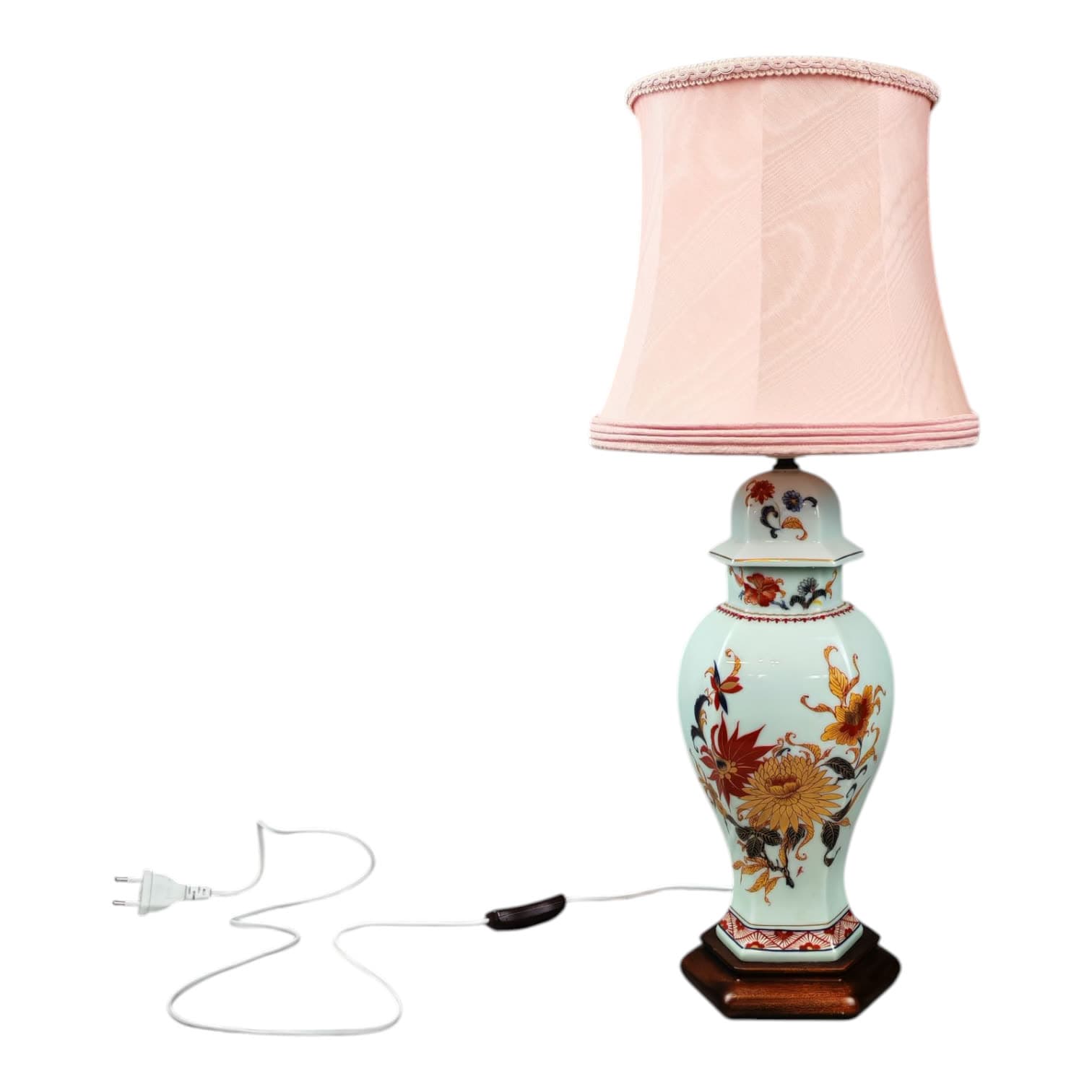 Lampa stołowa, Limoges, multikolor, porcelana, Francja, lata 80. - 144210