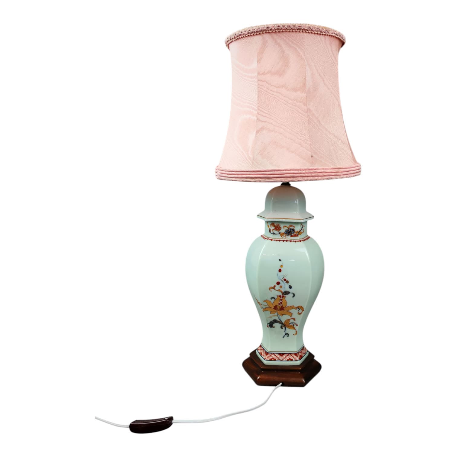 Lampa stołowa, Limoges, multikolor, porcelana, Francja, lata 80. - 144213
