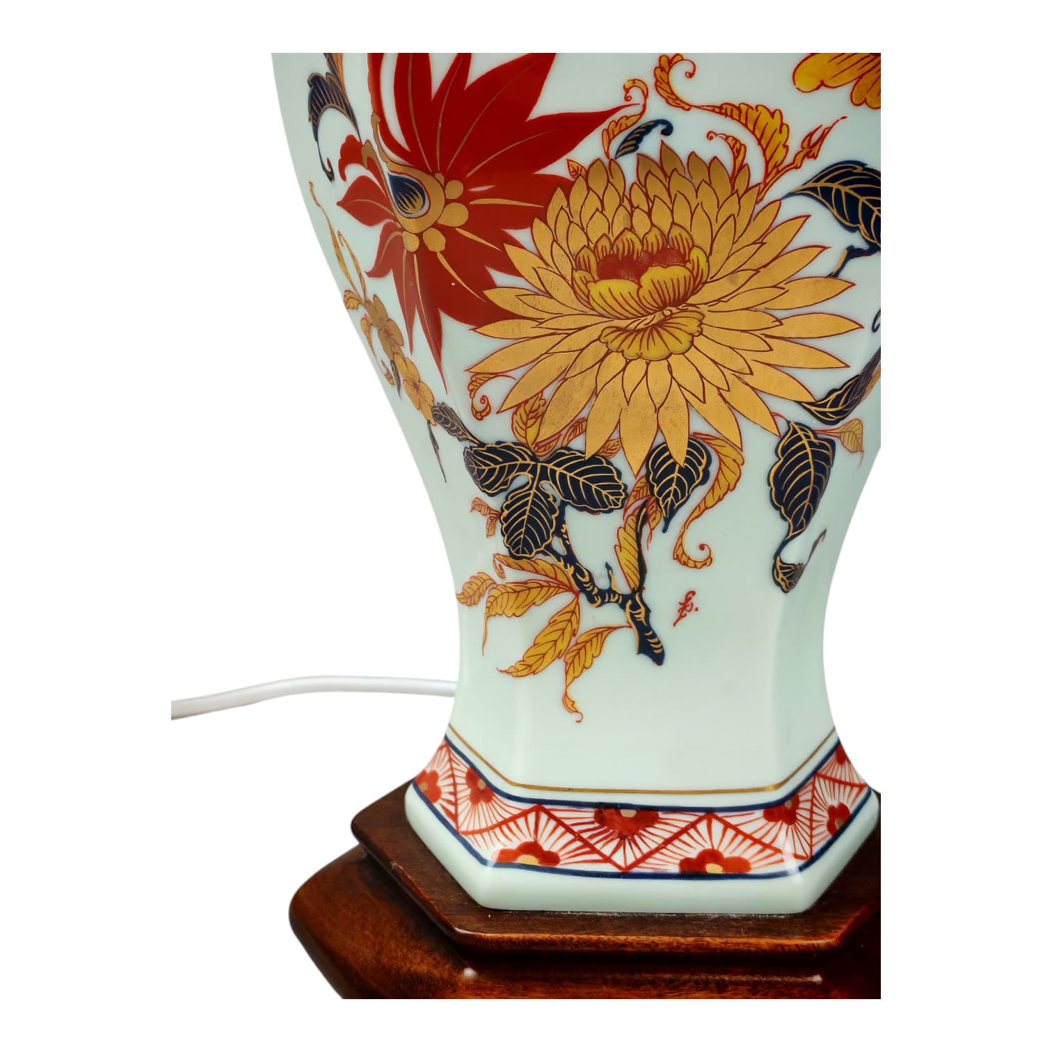 Lampa stołowa, Limoges, multikolor, porcelana, Francja, lata 80. - 144216