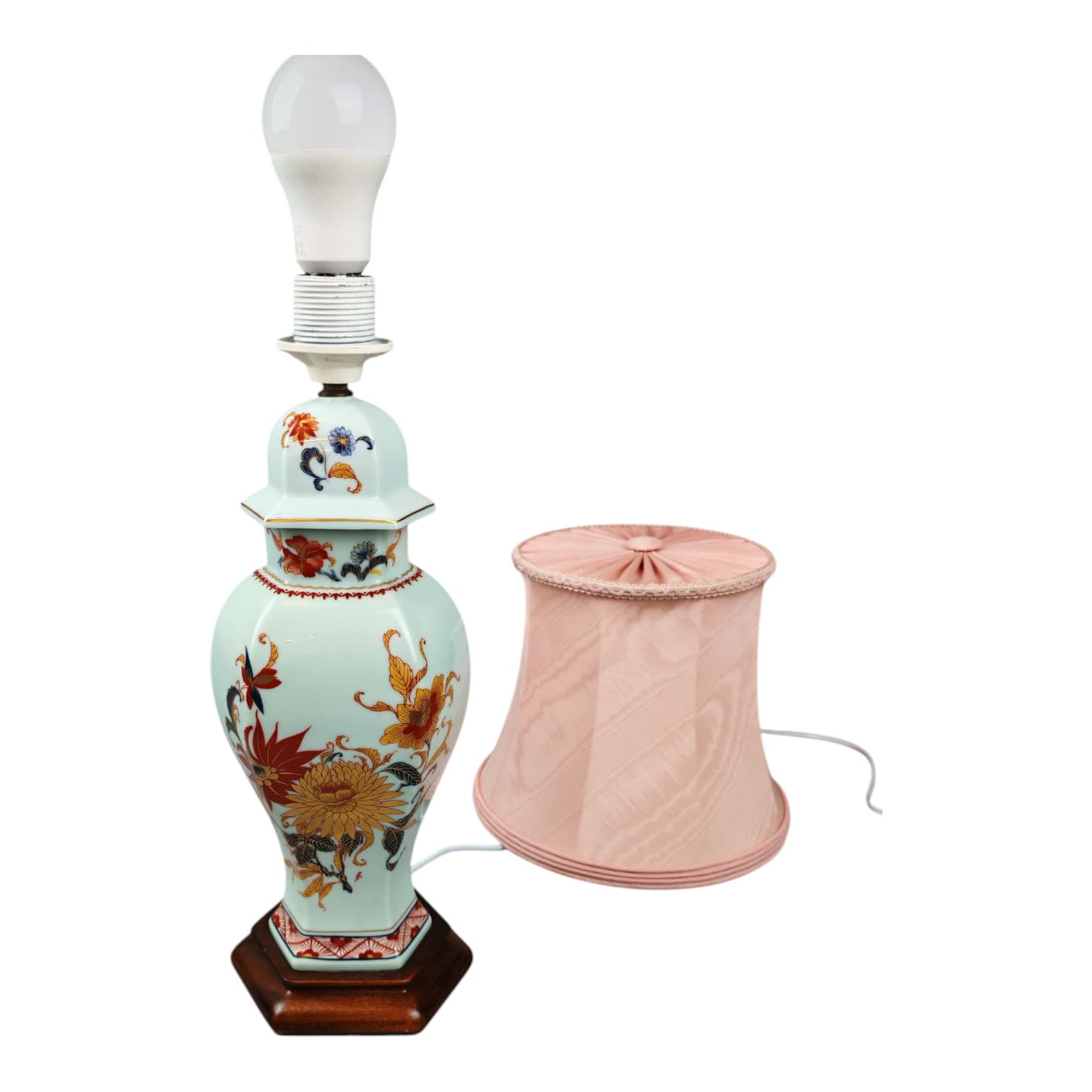 Lampa stołowa, Limoges, multikolor, porcelana, Francja, lata 80. - 144209