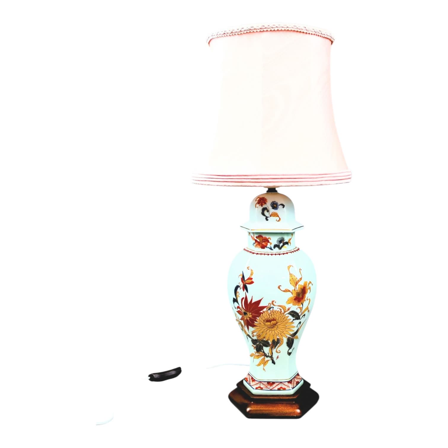 Lampa stołowa, Limoges, multikolor, porcelana, Francja, lata 80. - 144211