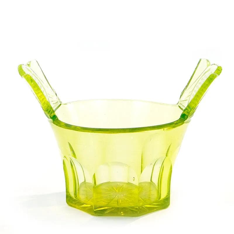 Jardiniere Biedermeier, yellow uranium glass, Austria, 19th c. - 9962