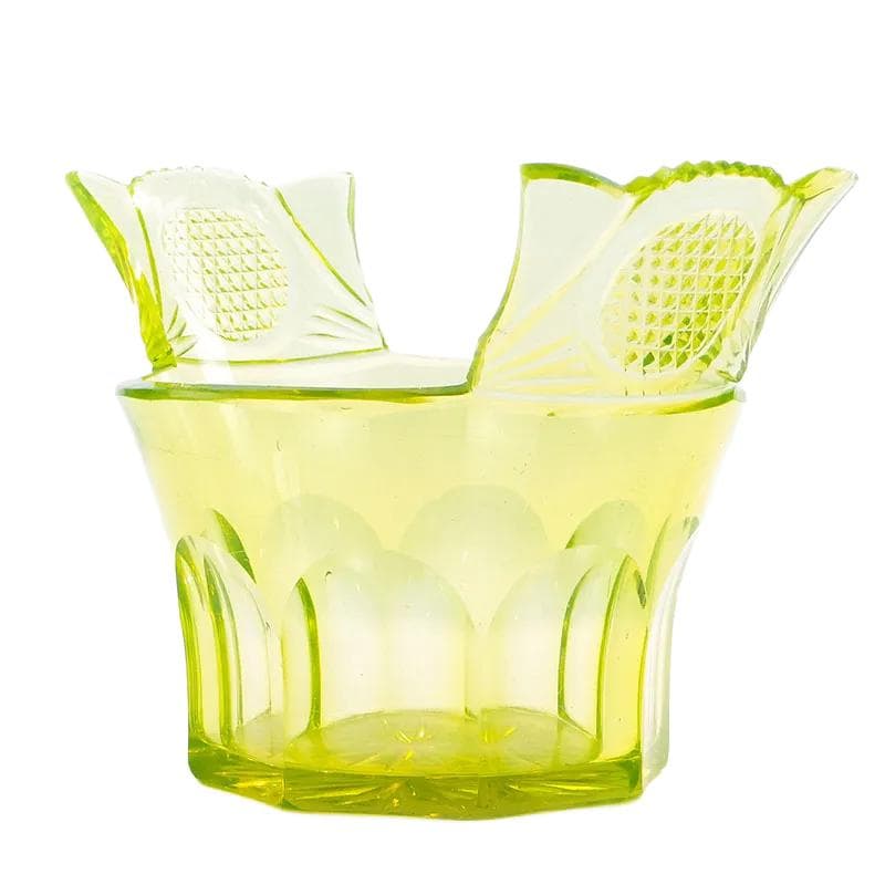 Jardiniere Biedermeier, yellow uranium glass, Austria, 19th c.