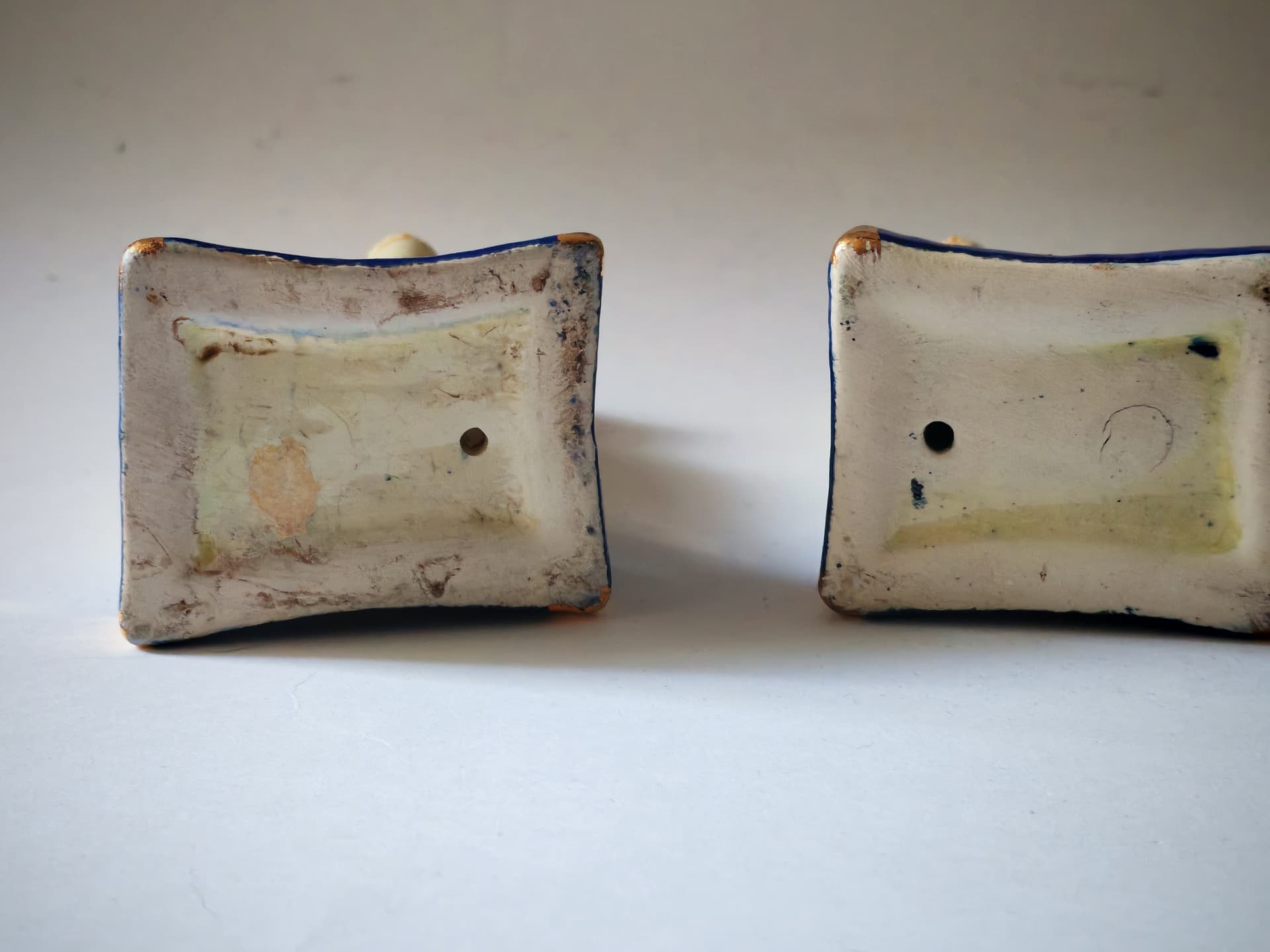 Para figurek kotów Staffordshire, pomarańczowy, porcelana, Wielka Brytania, lata 70. - 147031