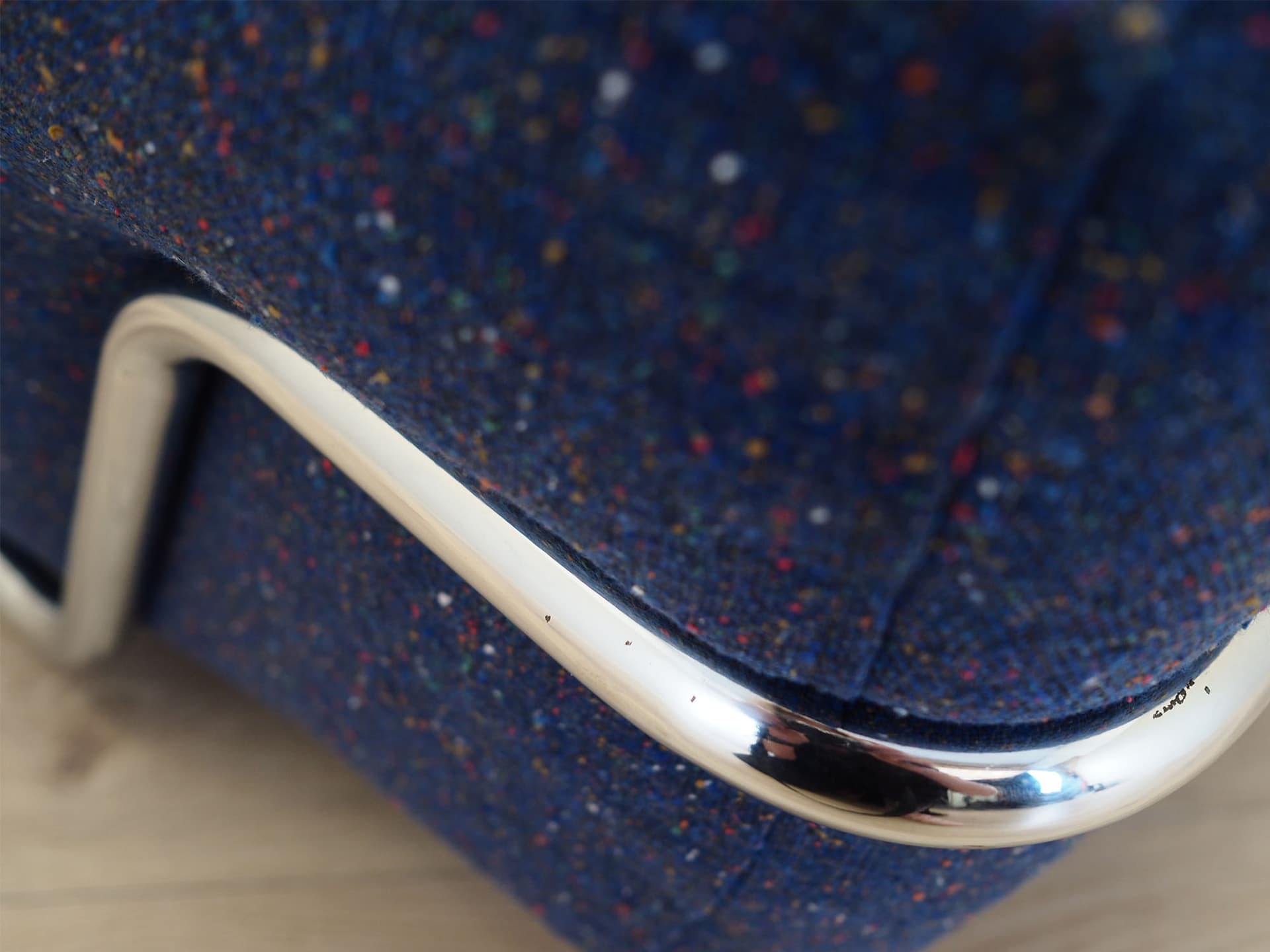 Fotel Space Age, granatowy, proj. E. Radaelli, Seven Salotti, Włochy, lata 60. - 147485