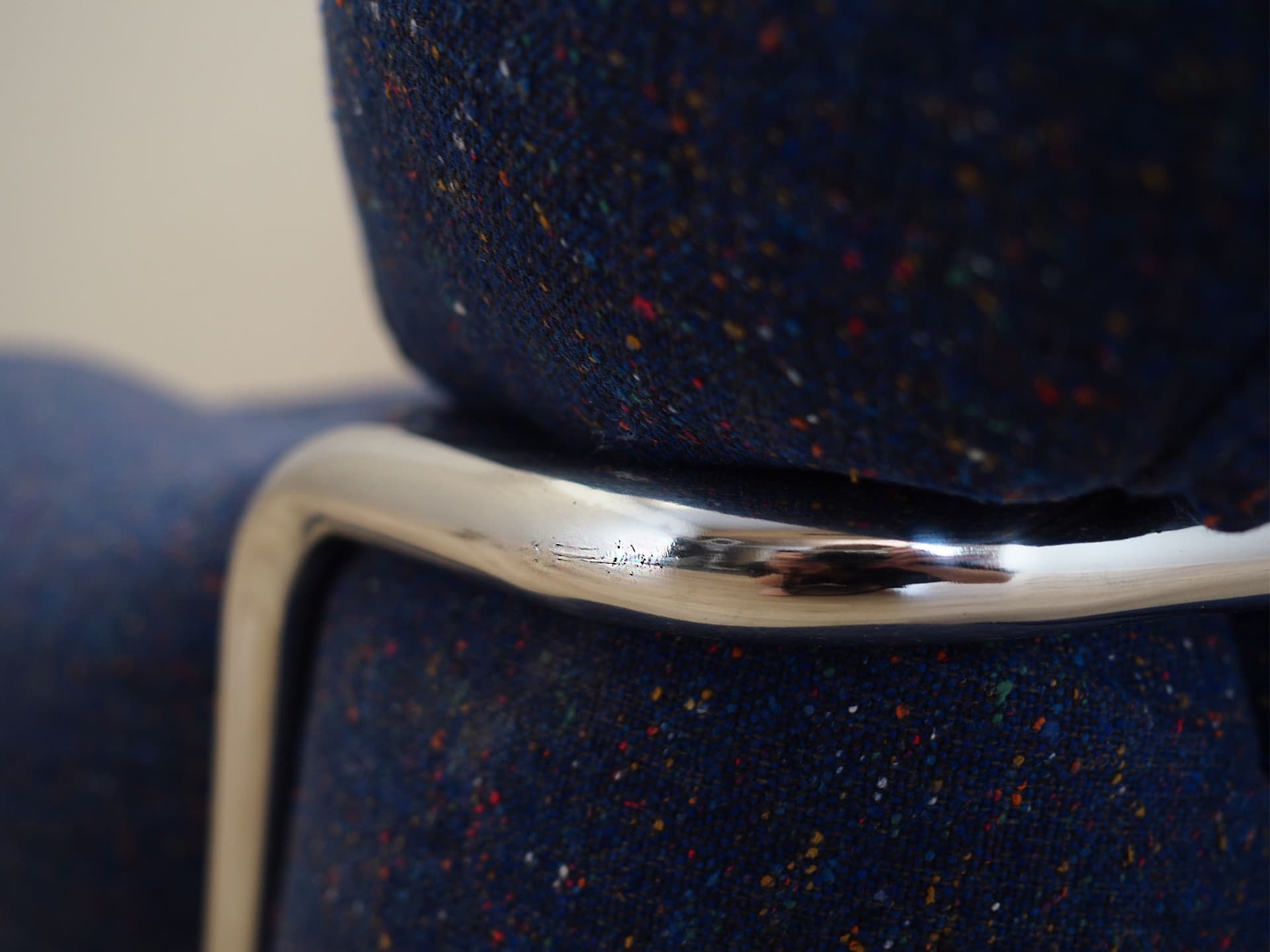 Fotel Space Age, granatowy, proj. E. Radaelli, Seven Salotti, Włochy, lata 60. - 147489