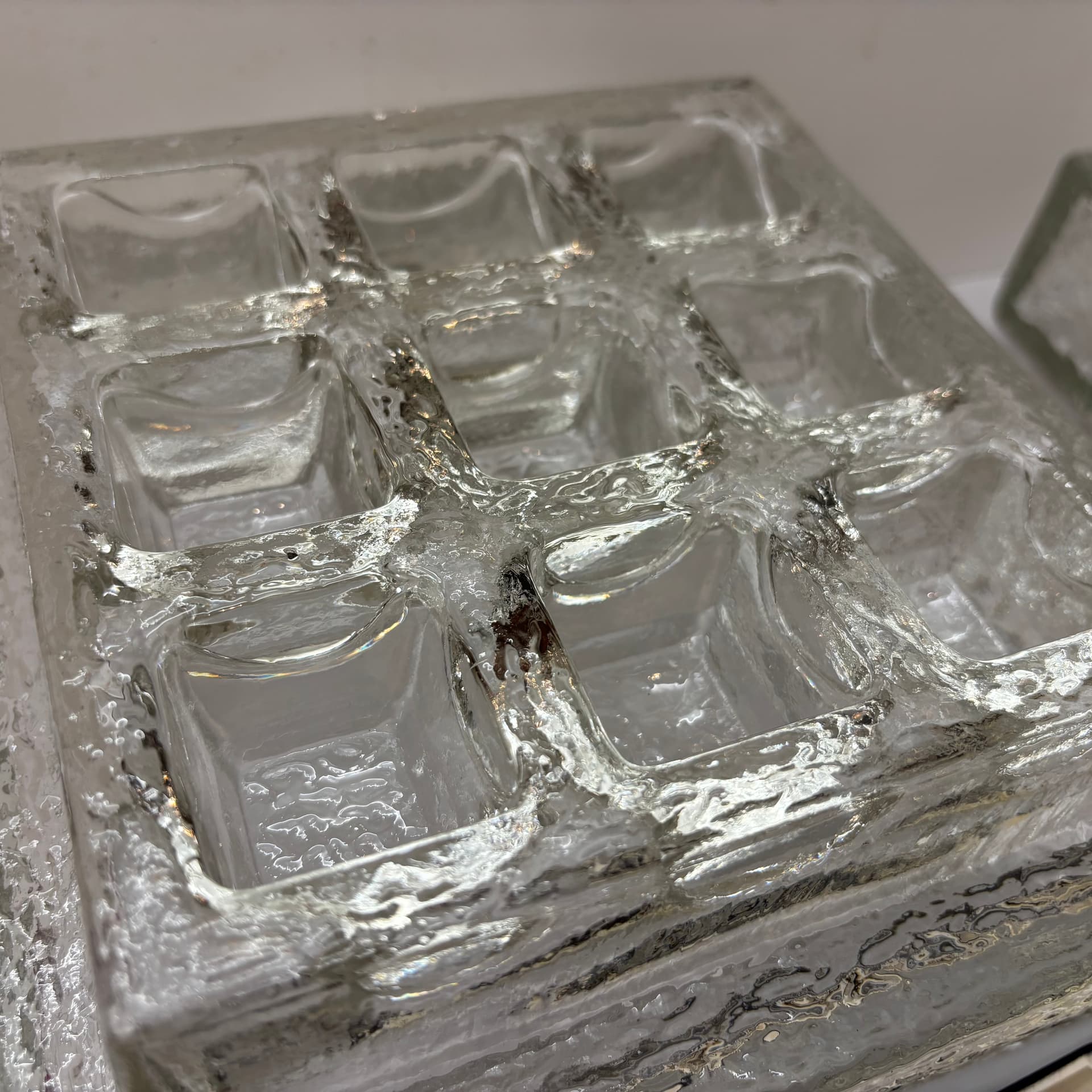 Para kinkietów Glashütte, szkło transparentne, Limburg, Niemcy, lata 70. - 149540