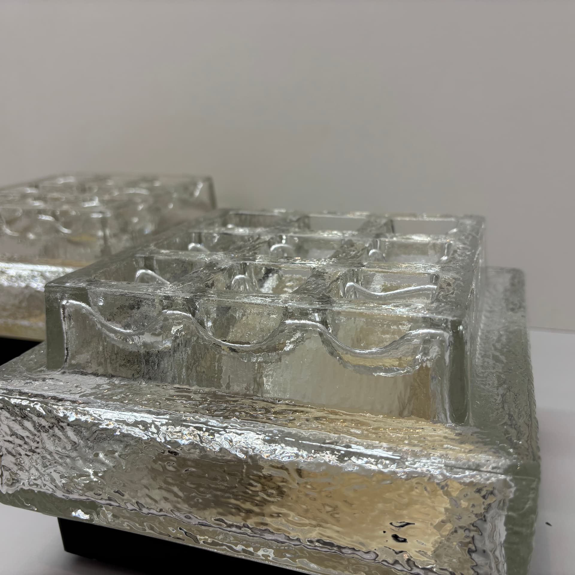 Para kinkietów Glashütte, szkło transparentne, Limburg, Niemcy, lata 70. - 149535