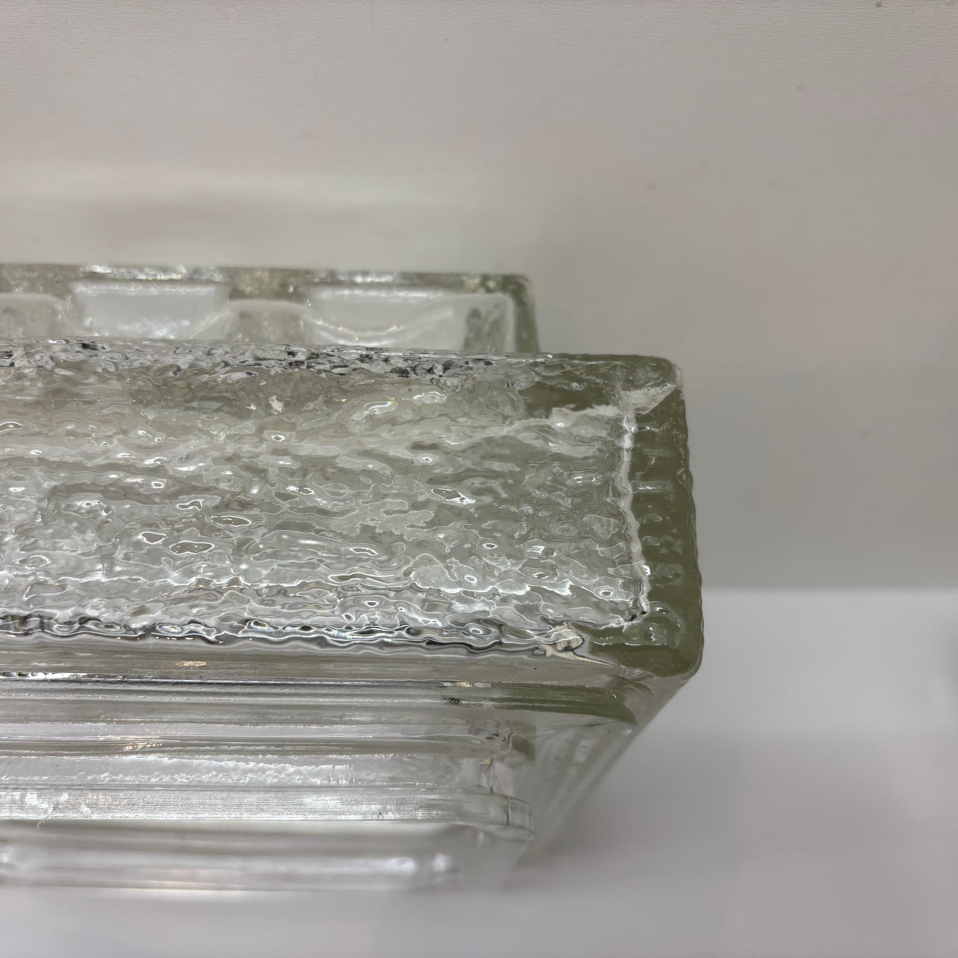 Para kinkietów Glashütte, szkło transparentne, Limburg, Niemcy, lata 70. - 149539