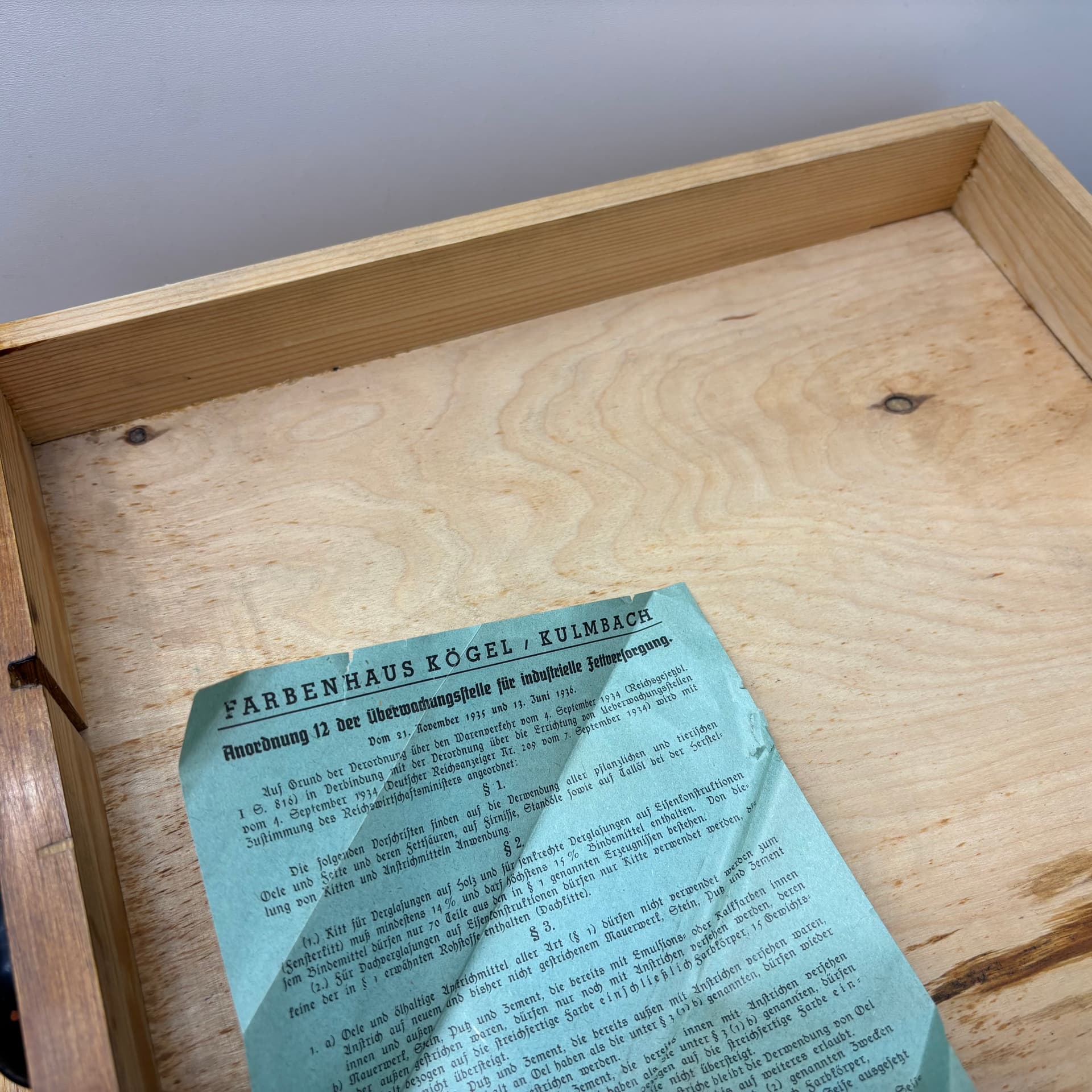 Organizer, brązowy, sosna, sklejka, metal, Niemcy, lata 50. - 149559