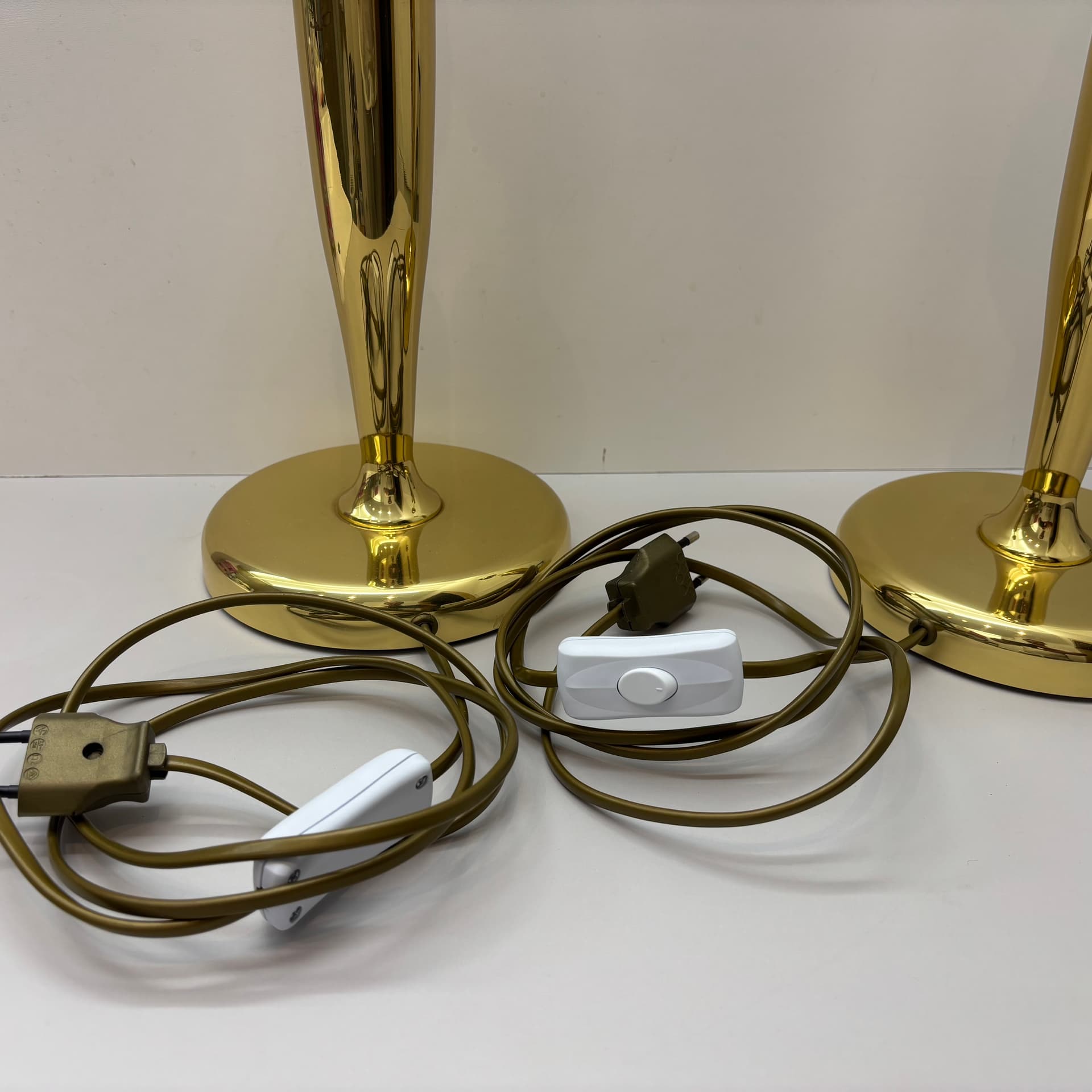 Para lamp nocnych, złoty, mosiądz, Bankamp Leuchten, Niemcy, lata 80. - 149565