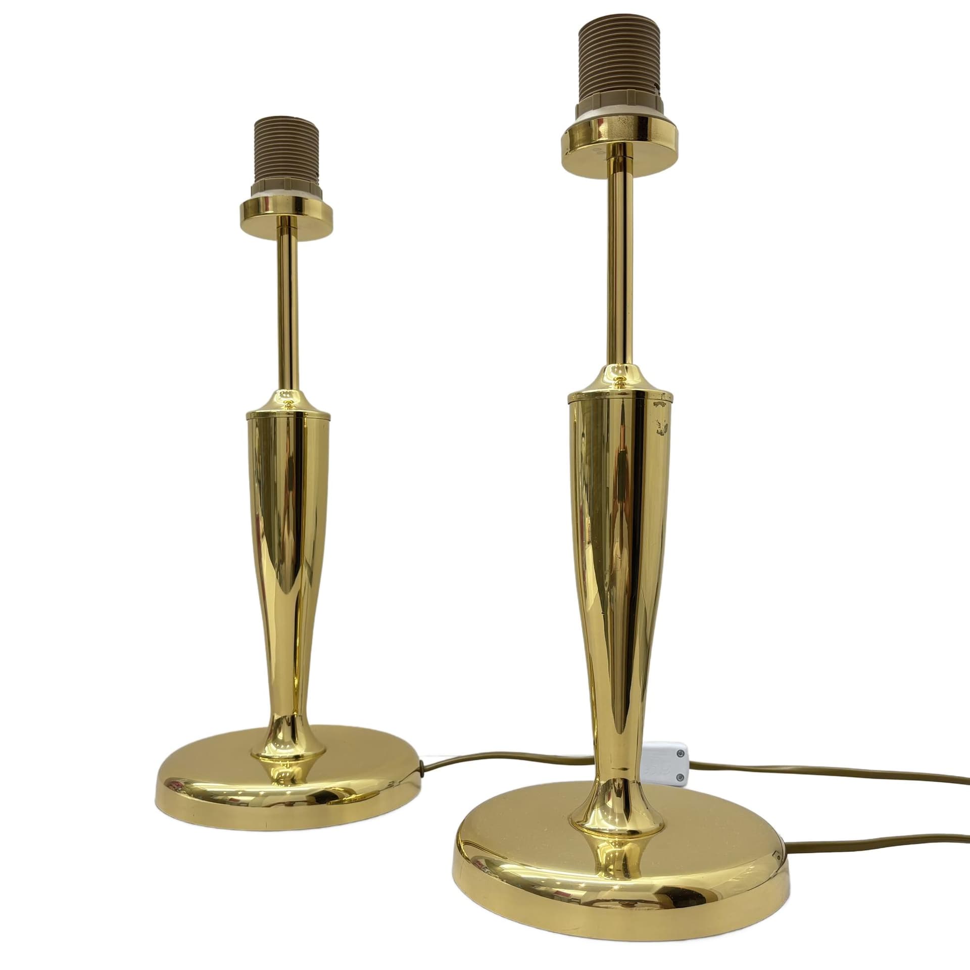 Para lamp nocnych, złoty, mosiądz, Bankamp Leuchten, Niemcy, lata 80.