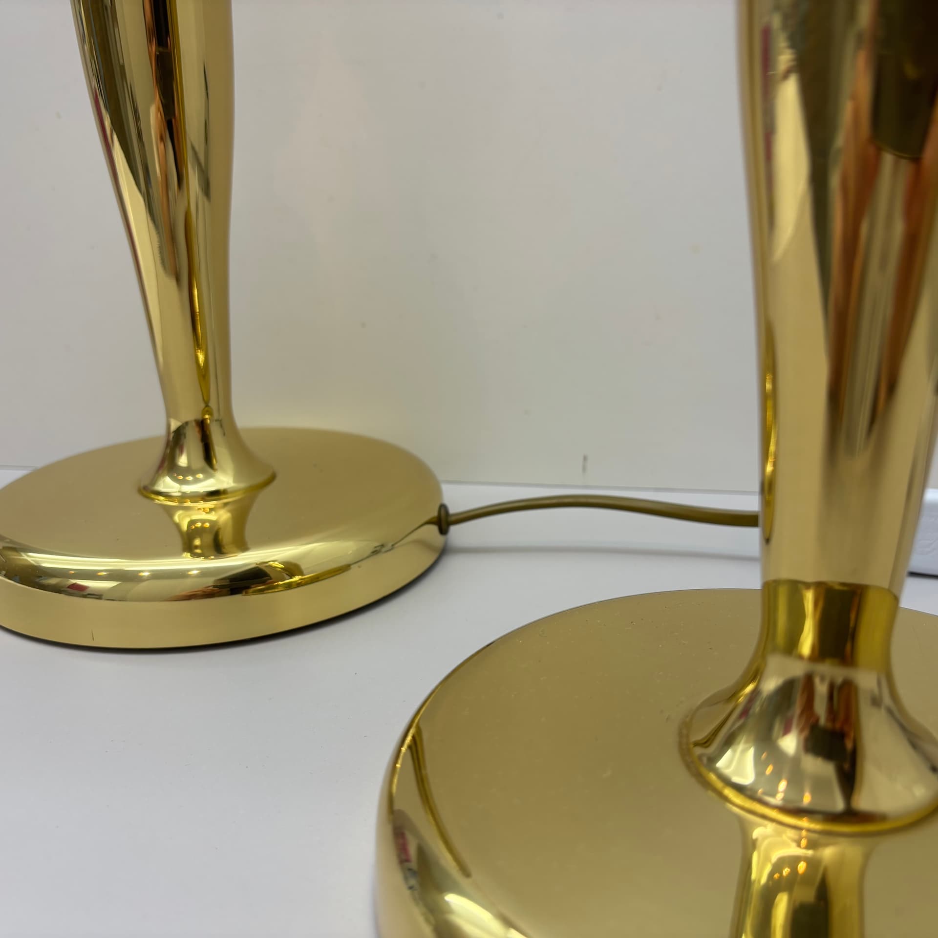 Para lamp nocnych, złoty, mosiądz, Bankamp Leuchten, Niemcy, lata 80. - 149561