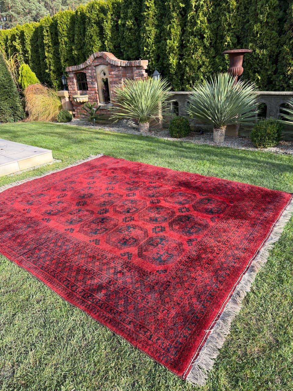 Rug Afghan, 335x255 cm, red wool, Afghanistan, early 20th c. - 157781