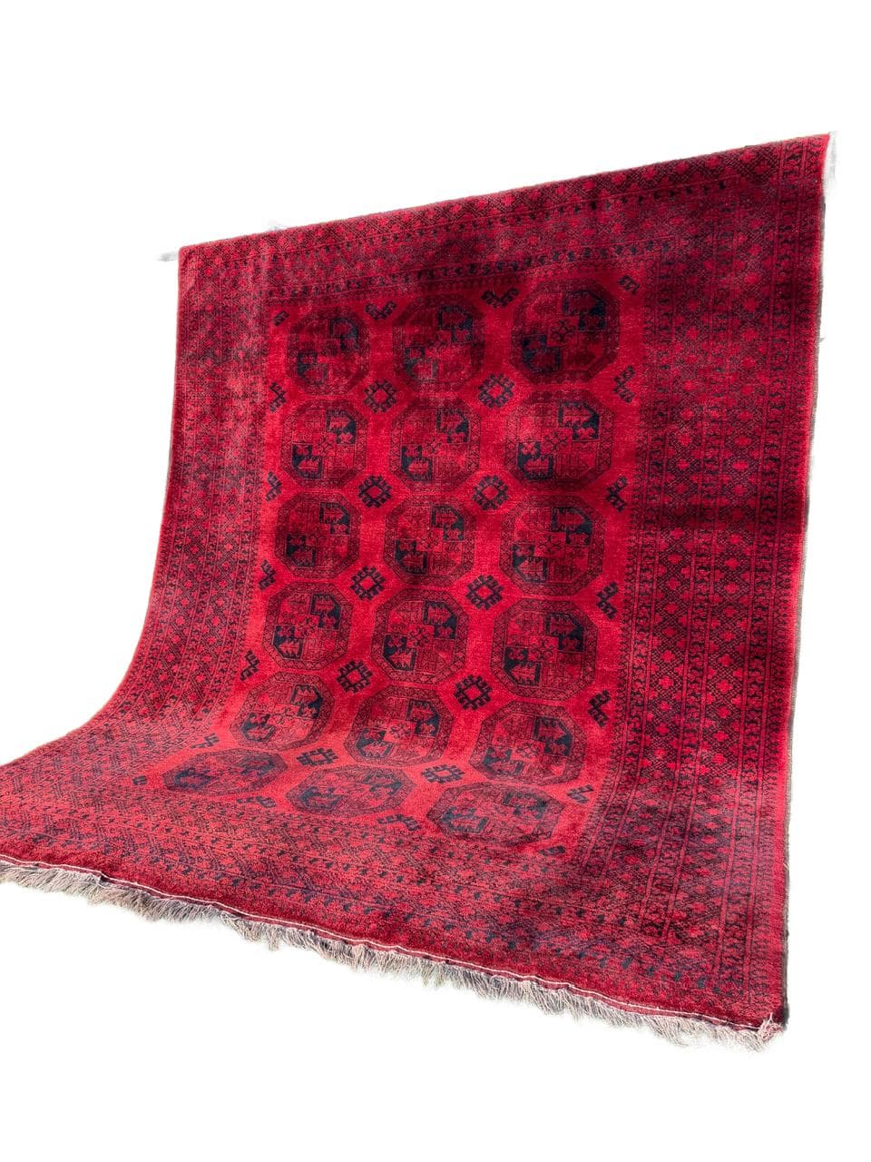 Rug Afghan, 335x255 cm, red wool, Afghanistan, early 20th c.