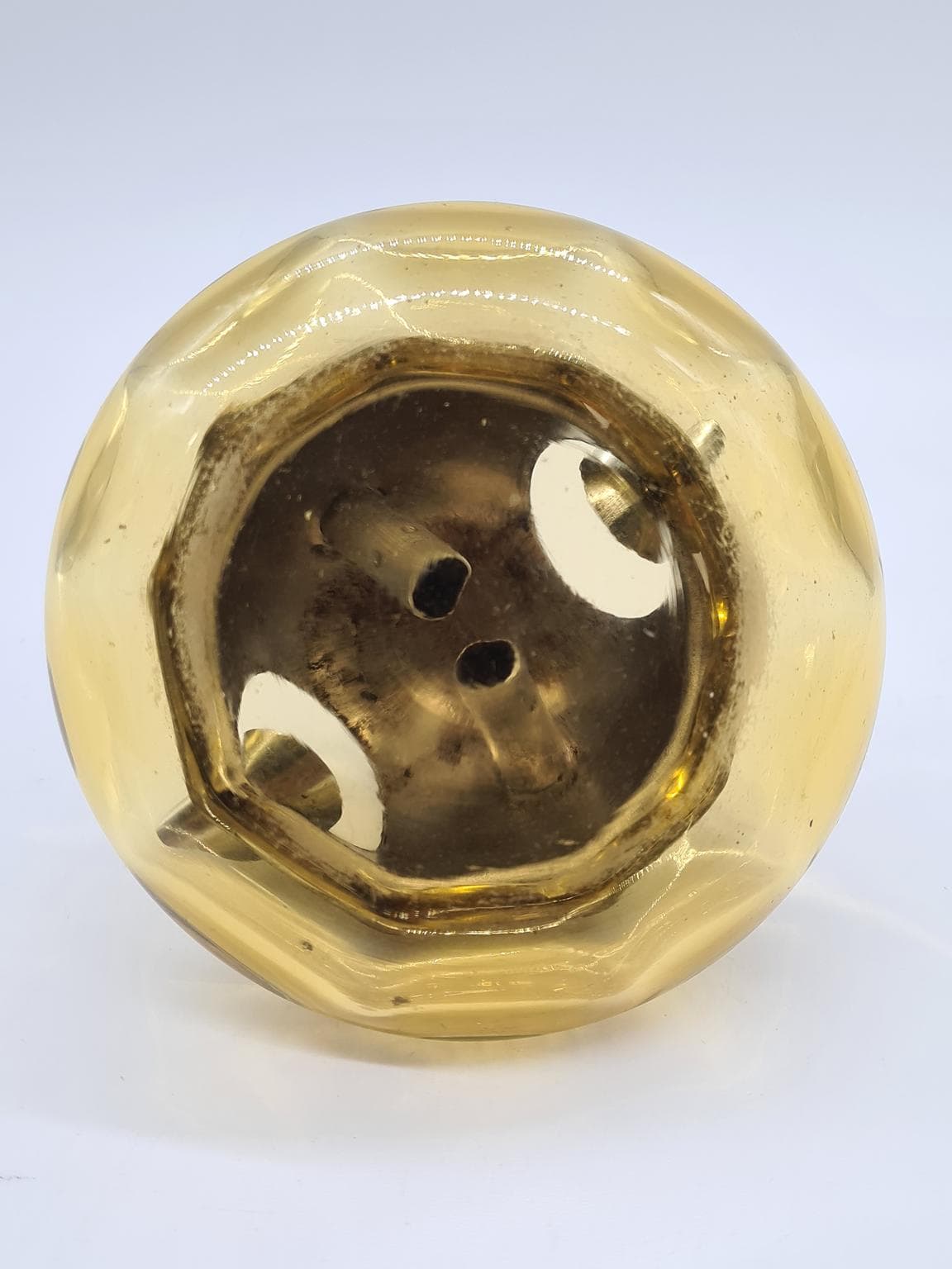 Popielniczka Space Age, szkło pomarańczowe, metal chromowany, lata 70. - 157898