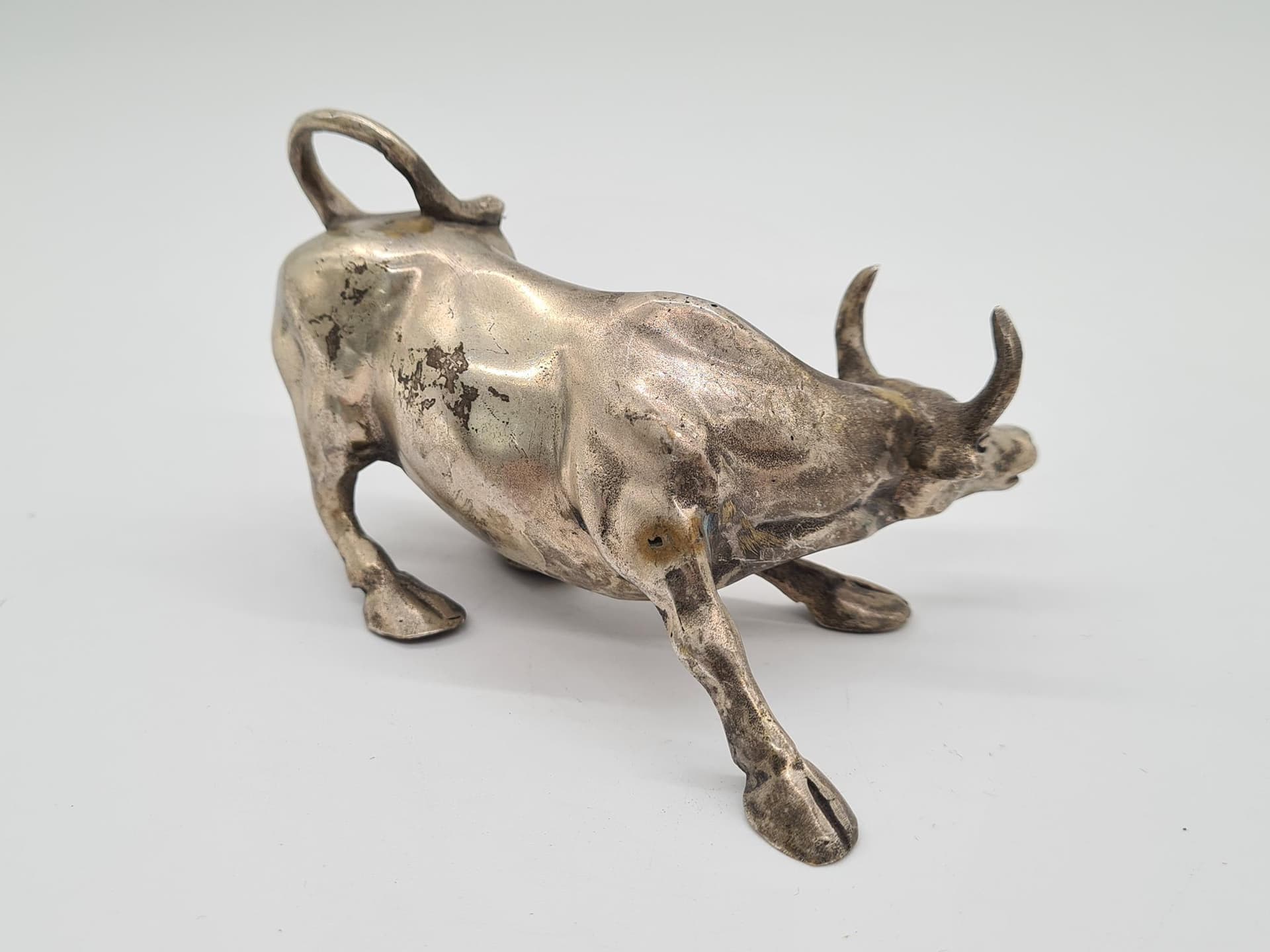 Figurka Charging Bull, srebro, brąz, proj. A. Di Modica, lata 80. - 157918