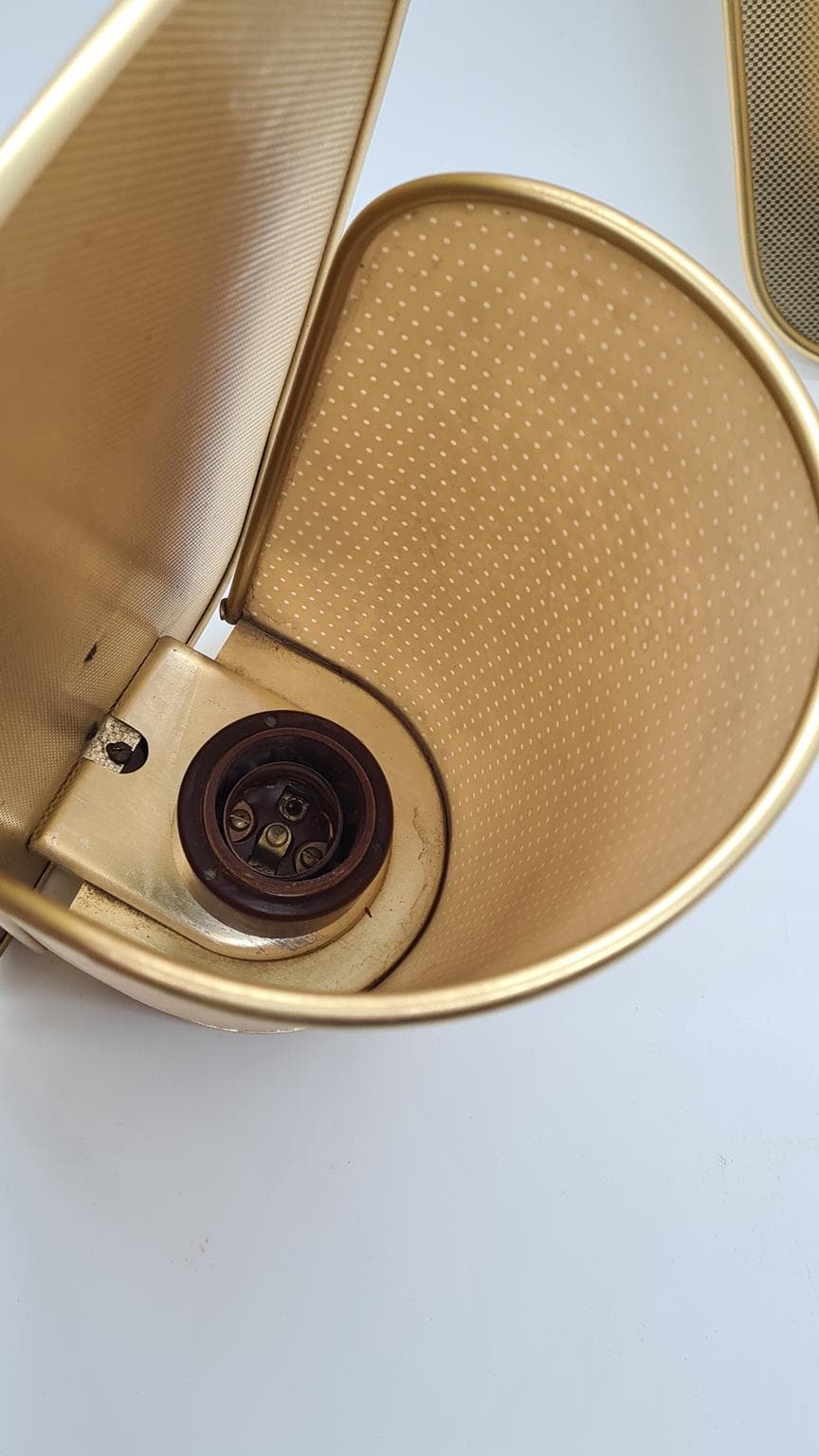 Para kinkietów Nr 430, złoty, metal plastik, Erco Leuchten, Niemcy, lata 60. - 157930