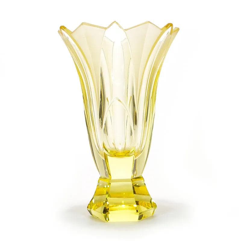 Wazon Art Deco, kryształ żółty, proj. R. Hlouszek, Czechy, początek XX w. - 10026