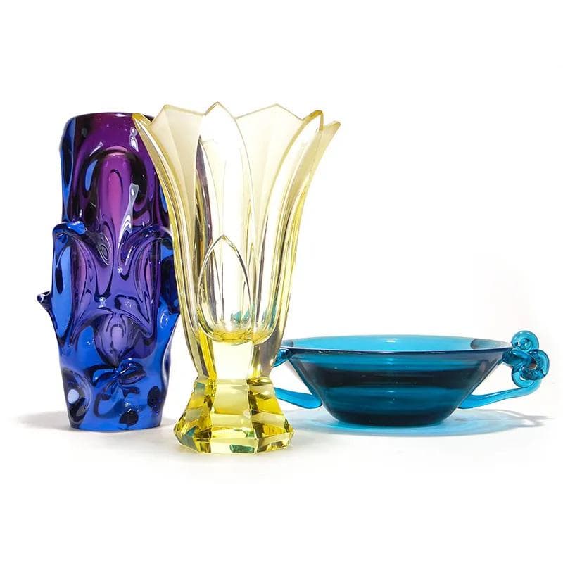 Wazon Art Deco, kryształ żółty, proj. R. Hlouszek, Czechy, początek XX w. - 10024