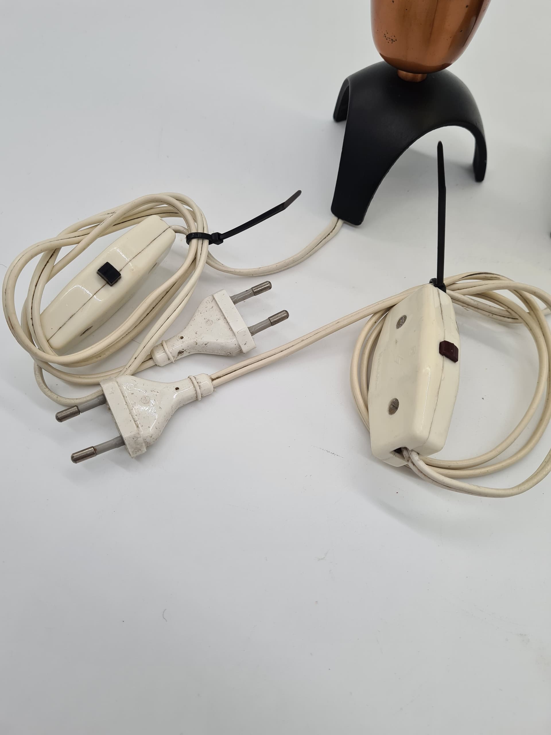 Para lamp stołowych, mid-century modern, szkło żółte, metal czarny, Niemcy, lata 60. - 157996