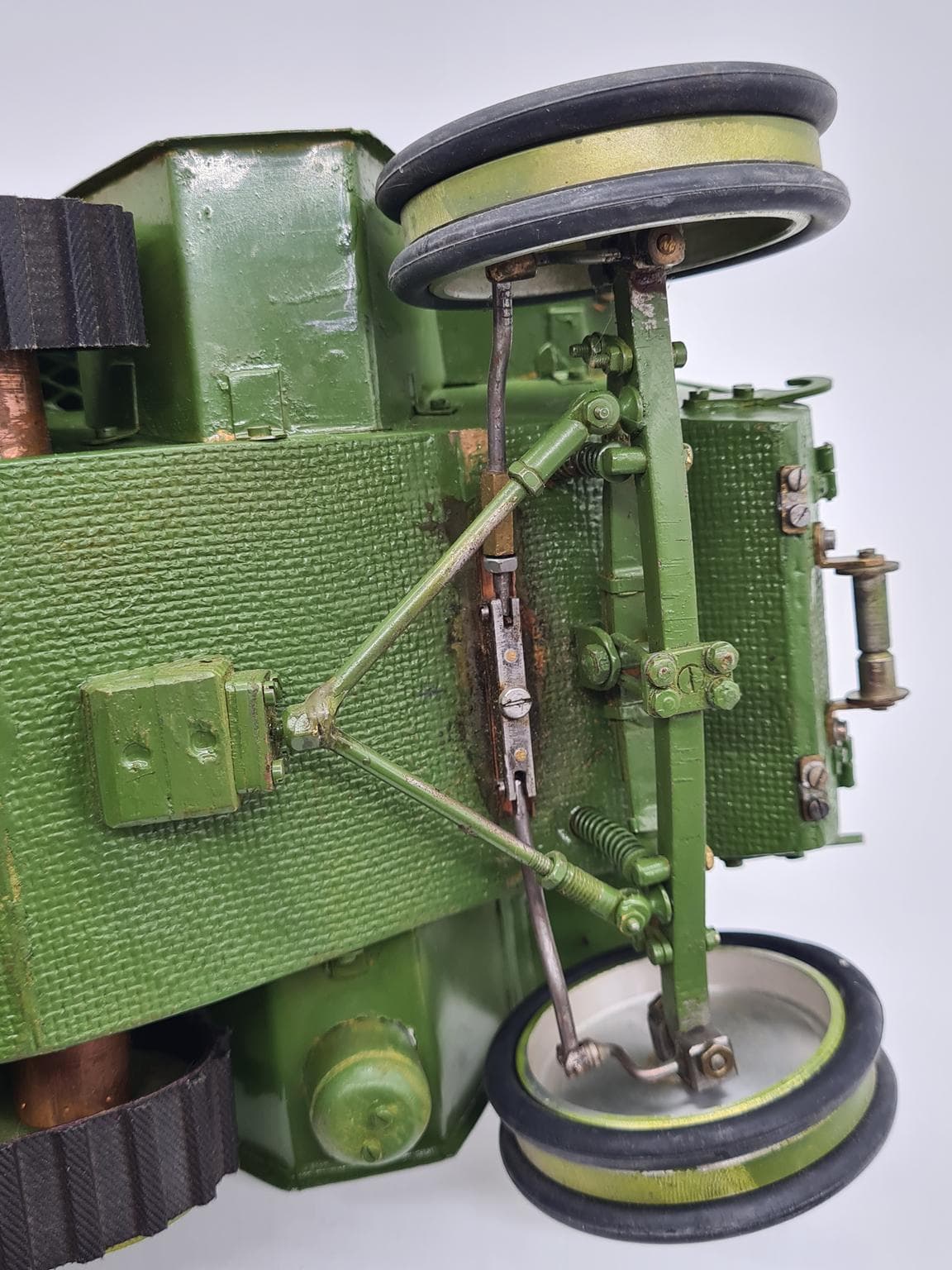 Model Sd.Kfz. 251, zielony, sklejka drewno metal miedź, Niemcy, lata 70. - 158057