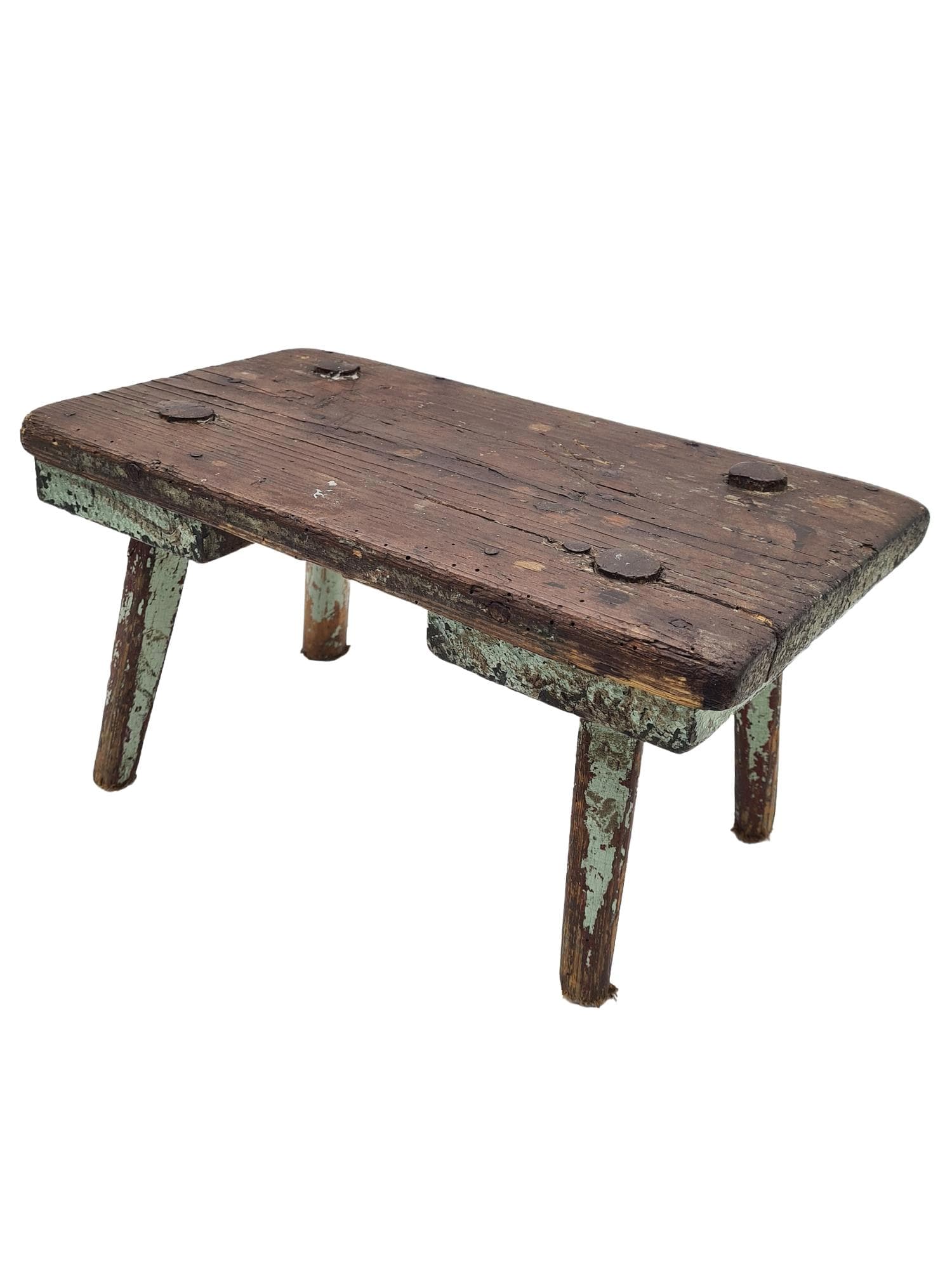 Stołek wiejski, brązowy, drewno, Szwecja, lata 60.