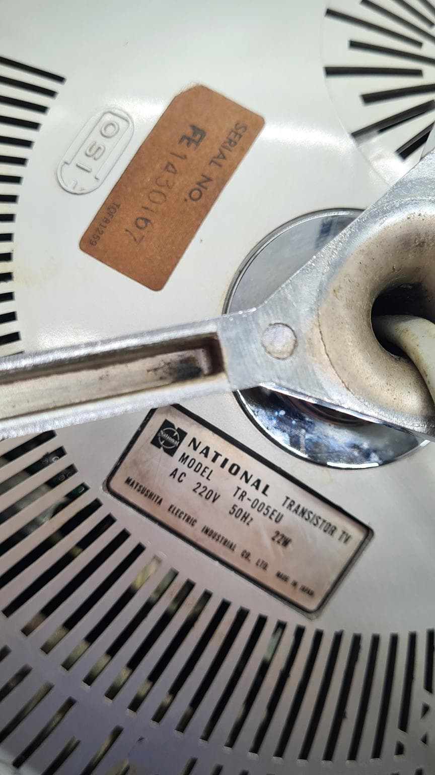 Telewizor National TR-005 Orbitel, Space Age, biały, plastik metal szkło, Japonia, lata 70. - 158074