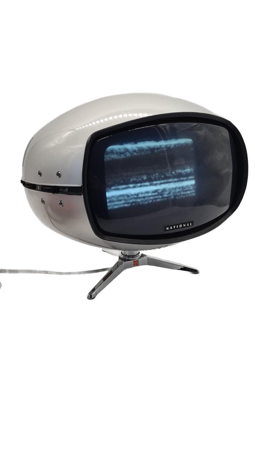 Telewizor National TR-005 Orbitel, Space Age, biały, plastik metal szkło, Japonia, lata 70. - 168277