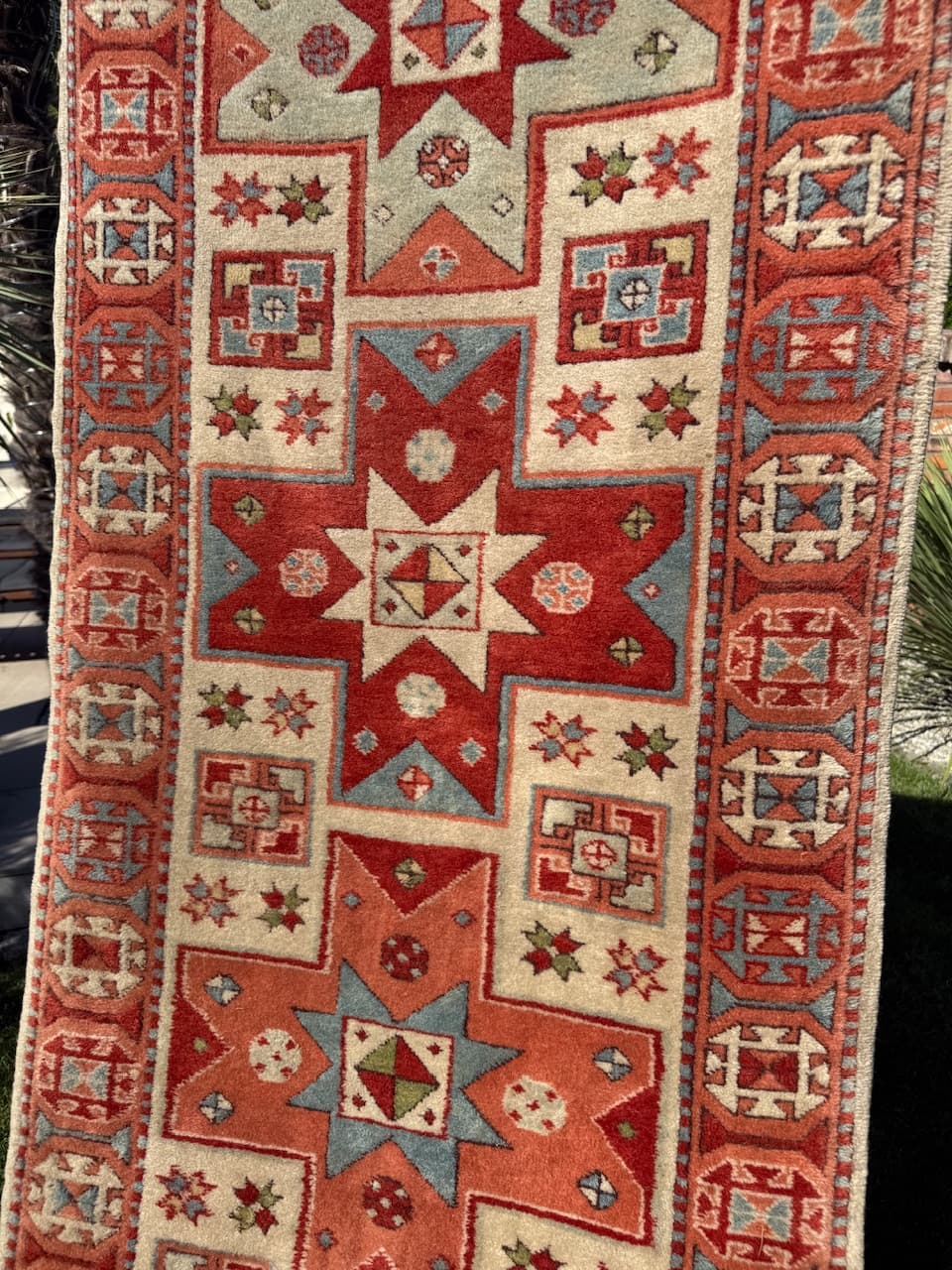 Chodnik Kazak, czerwony, wełna, Turcja, lata 90. - 158102