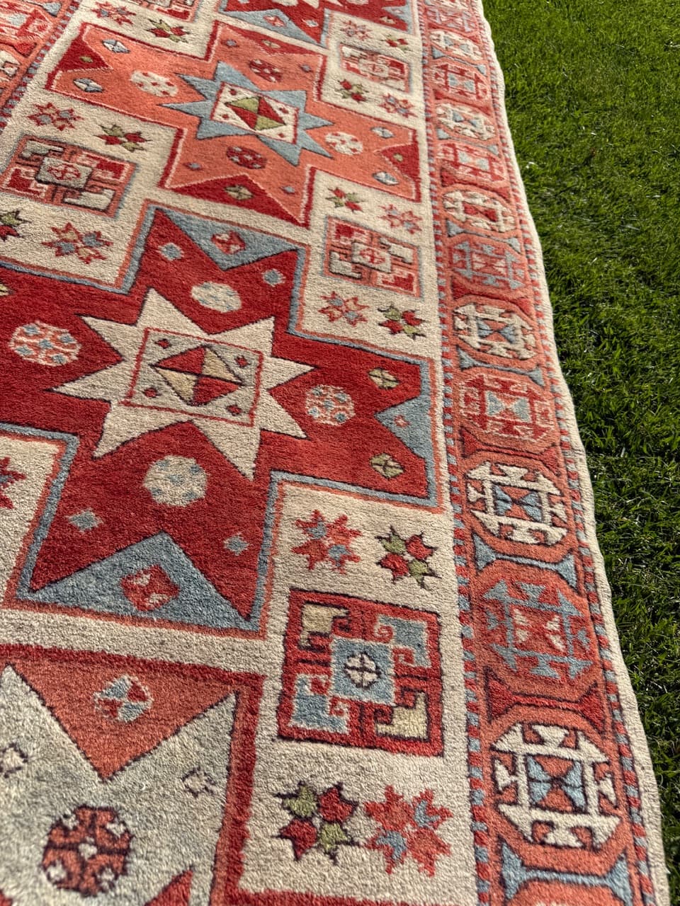 Chodnik Kazak, czerwony, wełna, Turcja, lata 90. - 158107