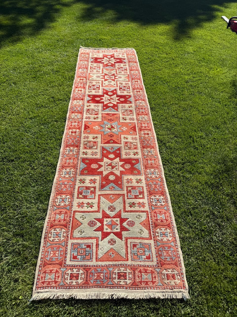 Chodnik Kazak, czerwony, wełna, Turcja, lata 90. - 158105