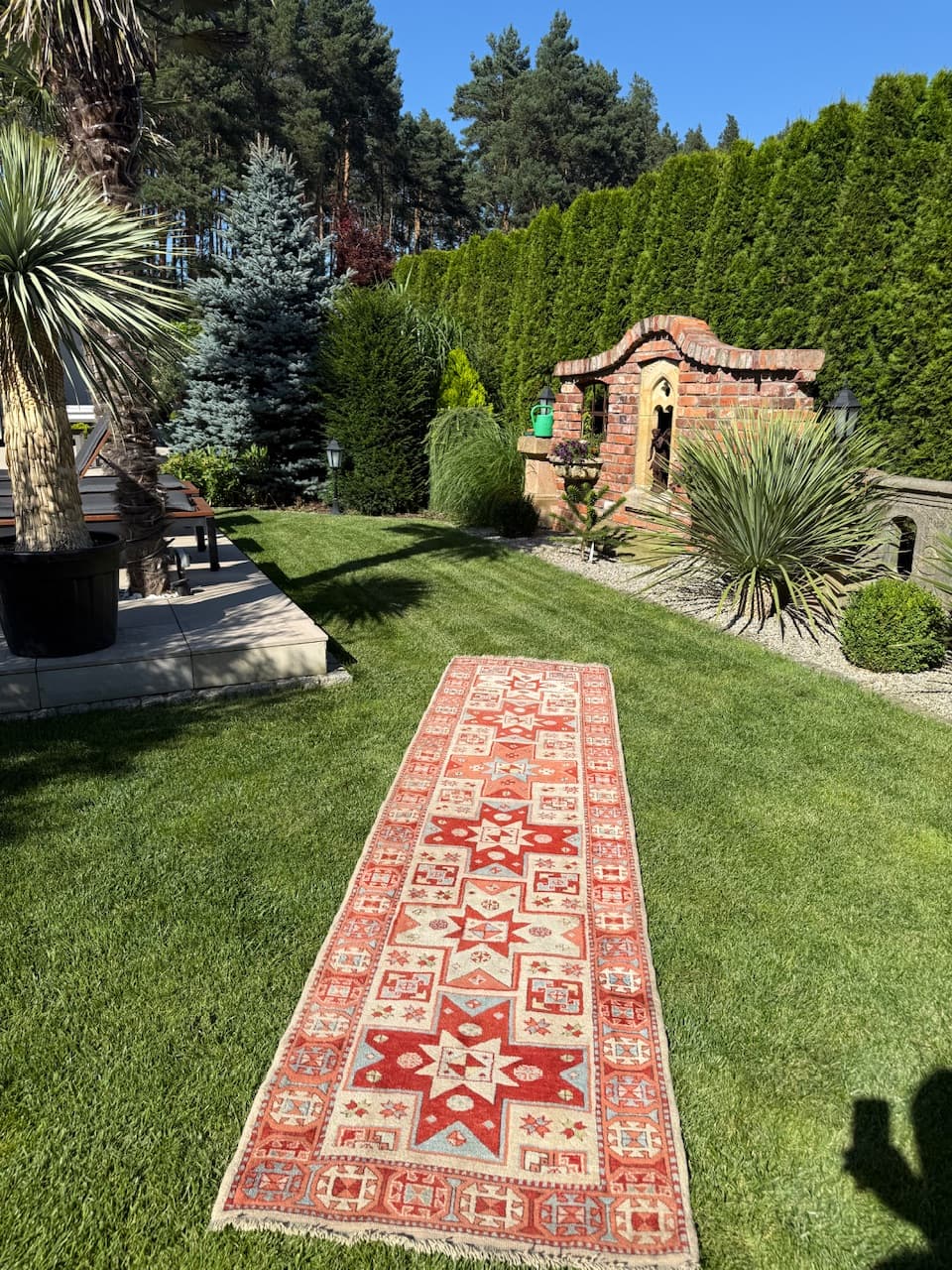 Chodnik Kazak, czerwony, wełna, Turcja, lata 90. - 158104