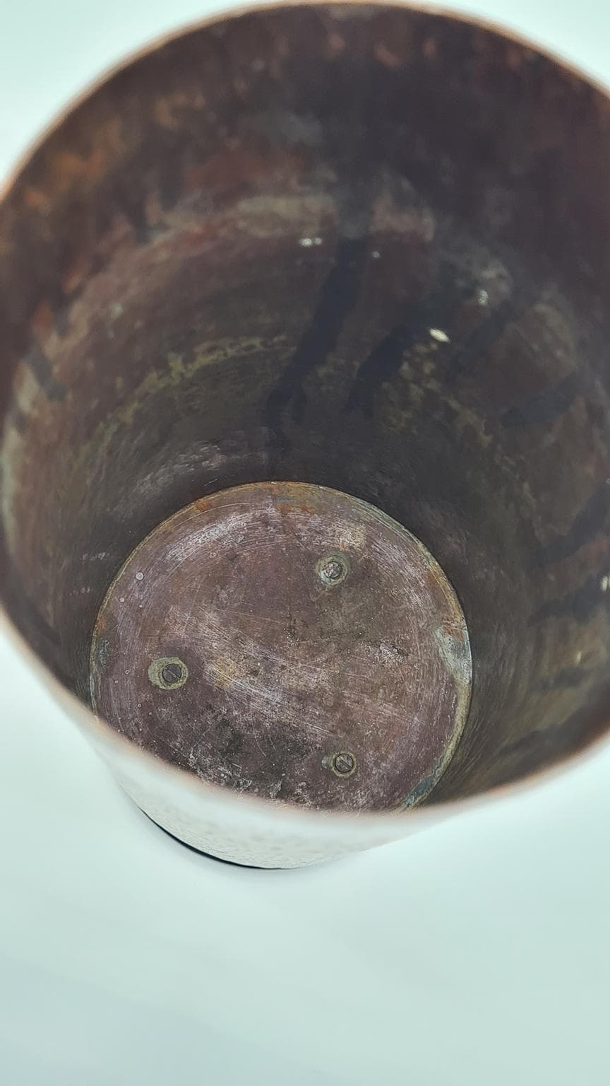 Wazon brutalistyczny, miedź, stal czarna, Niemcy, lata 60. - 158119