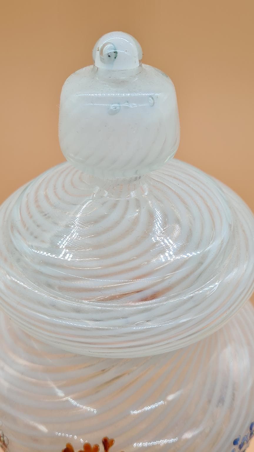 Waza Murano, reticello, szkło białe, Włochy, lata 60. - 158159