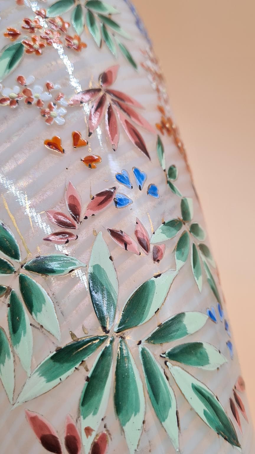 Waza Murano, reticello, szkło białe, Włochy, lata 60. - 158167