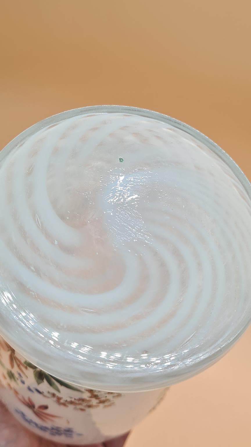 Waza Murano, reticello, szkło białe, Włochy, lata 60. - 158158