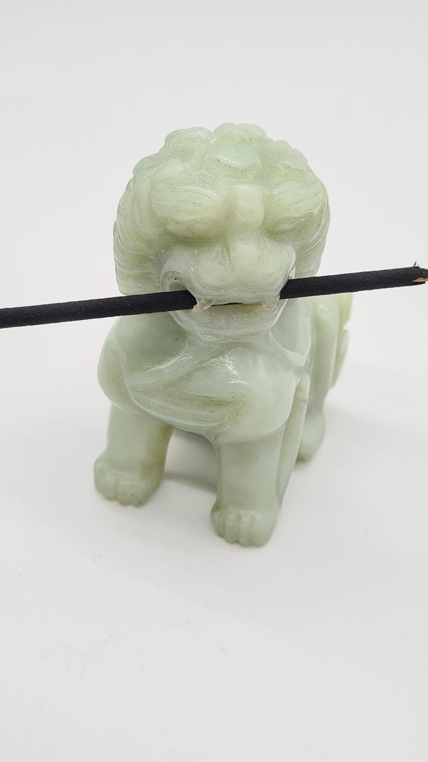 Para figurek Foo Dog, zielony, jadeit, Chiny, XIX w. - 158185