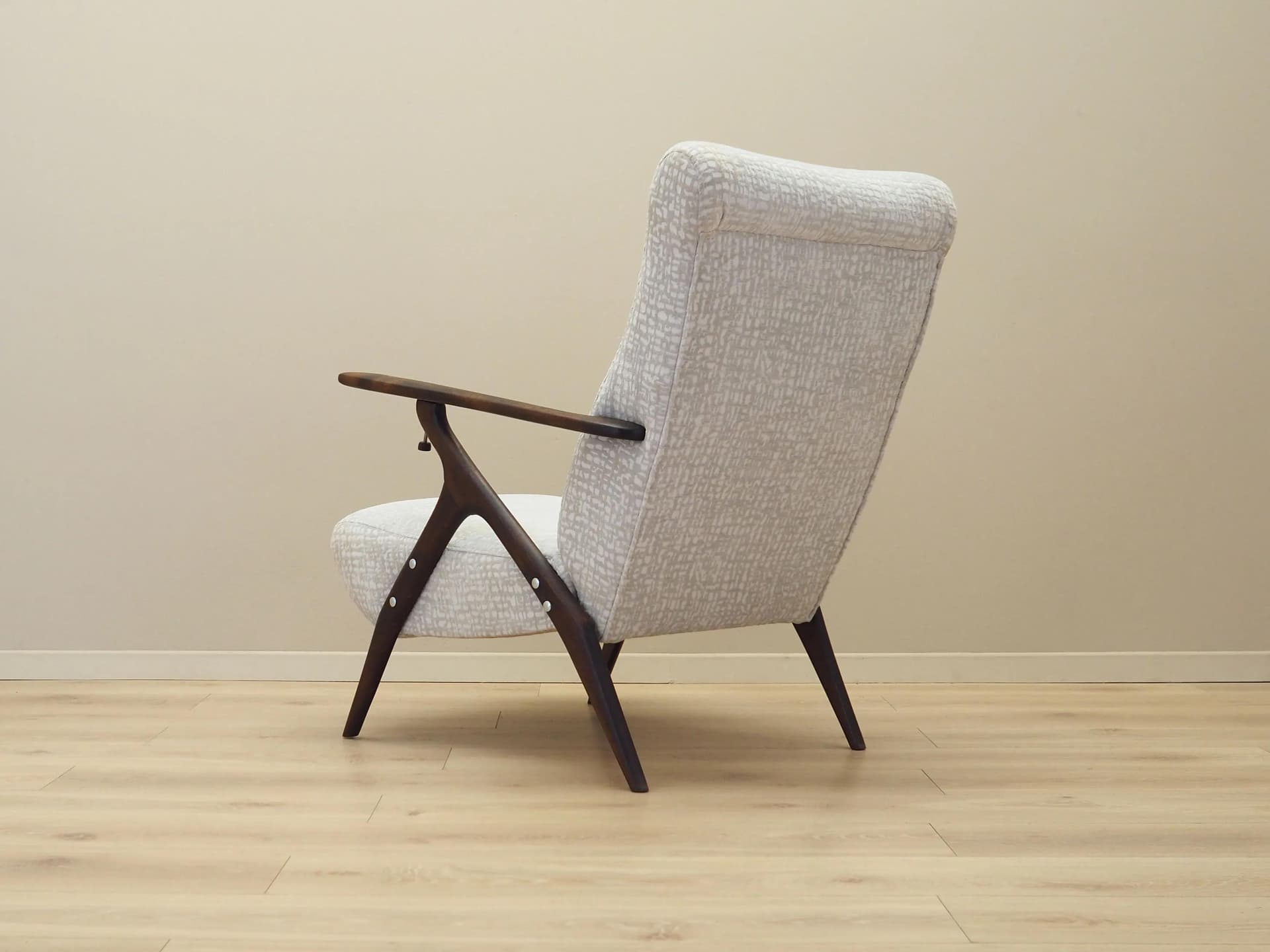 Armchair, grey, brown beech, Italy, 1970s. - 10093