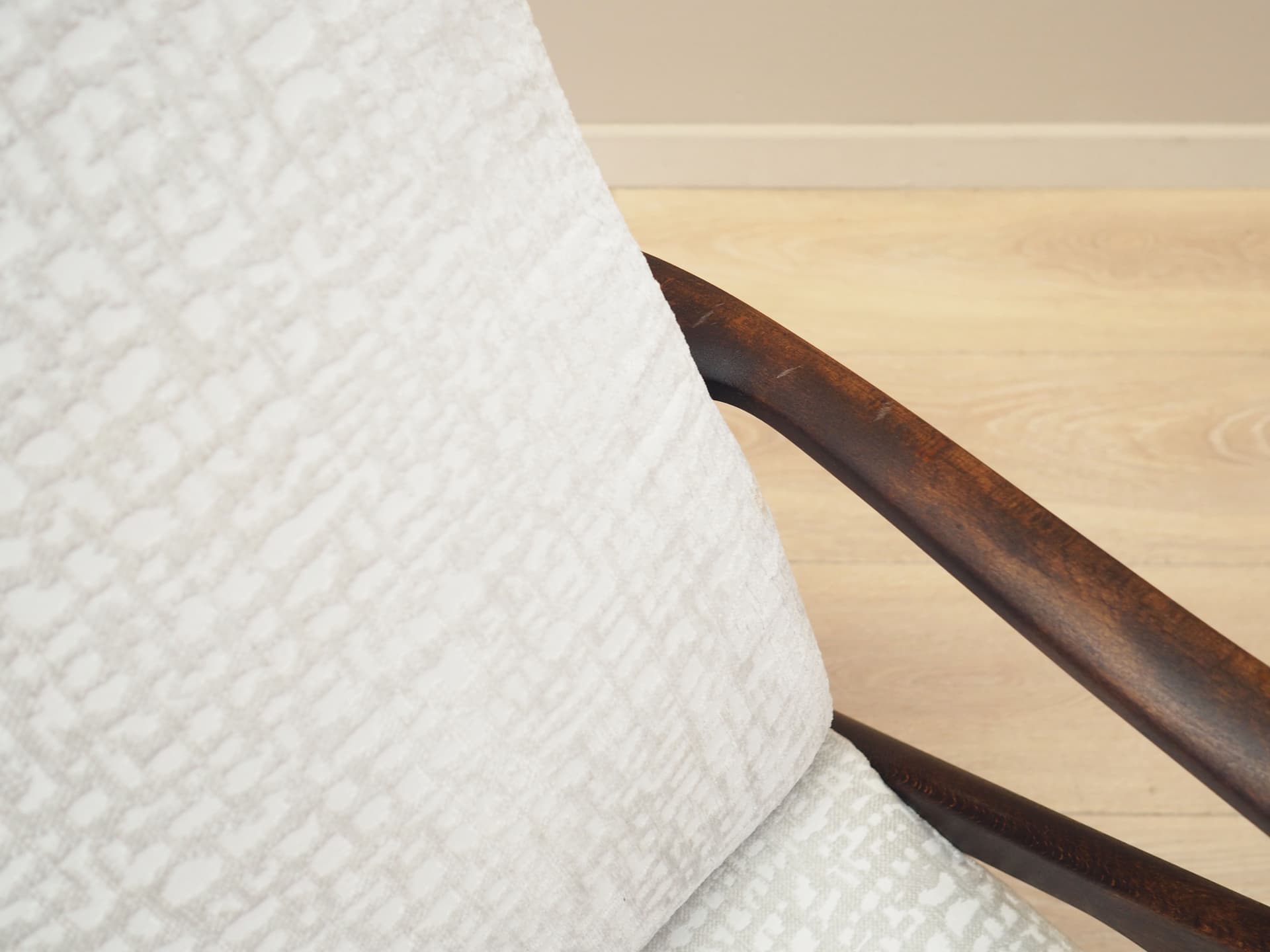 Armchair, grey, brown beech, Italy, 1970s. - 76420