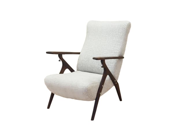 Armchair, grey, brown beech, Italy, 1970s. - DIMENSION