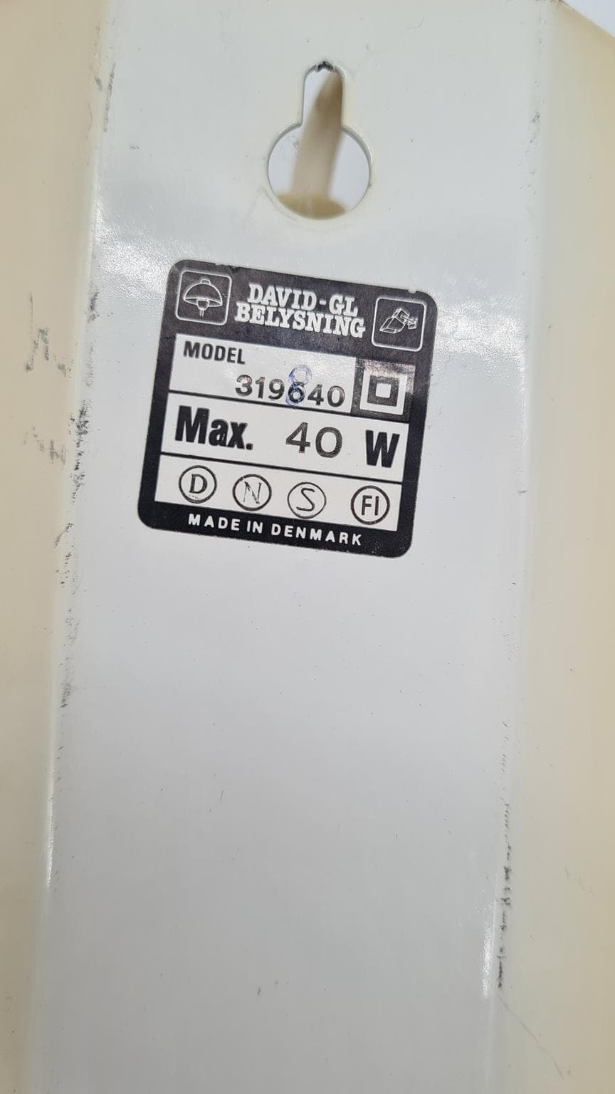 Kinkiet Model 319640, kość słoniowa, metal, David-GL Belysning, Dania, lata 70. - 158217