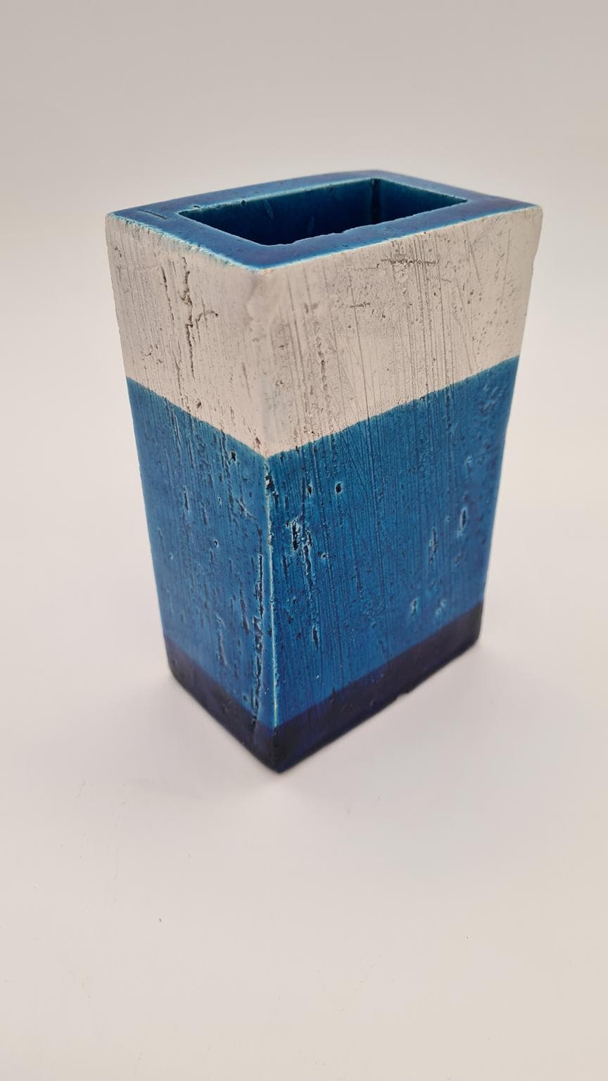 Wazon Rimini Blue, ceramika niebieska, proj. A. Londi, Bitossi, Włochy, lata 60. - 158234