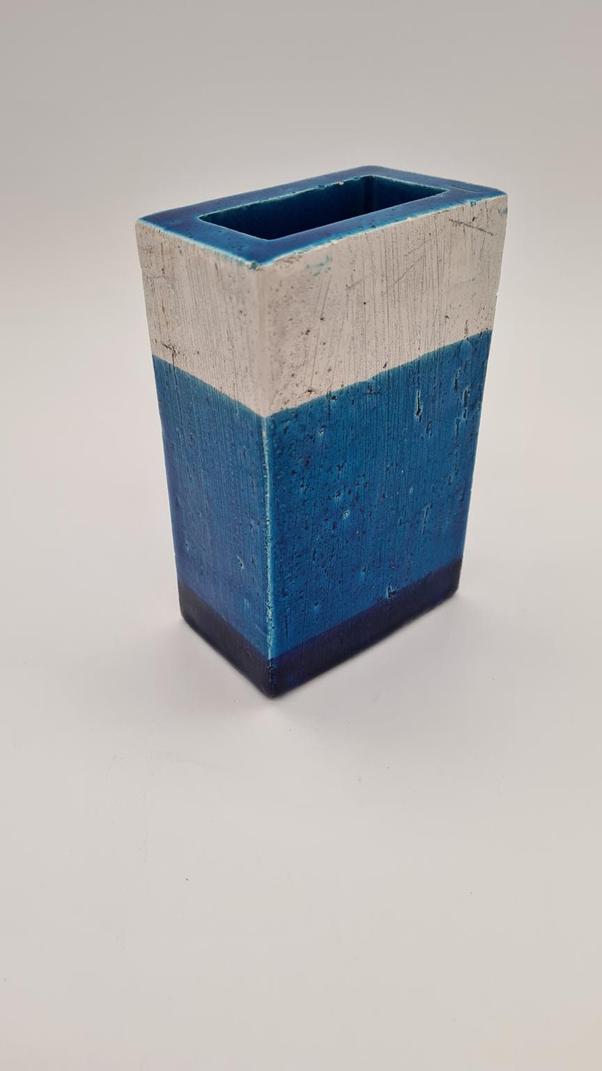 Wazon Rimini Blue, ceramika niebieska, proj. A. Londi, Bitossi, Włochy, lata 60. - 158232