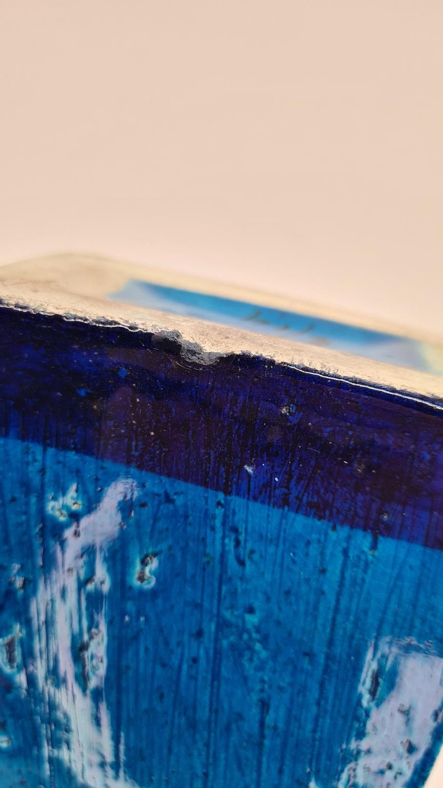 Wazon Rimini Blue, ceramika niebieska, proj. A. Londi, Bitossi, Włochy, lata 60. - 158236